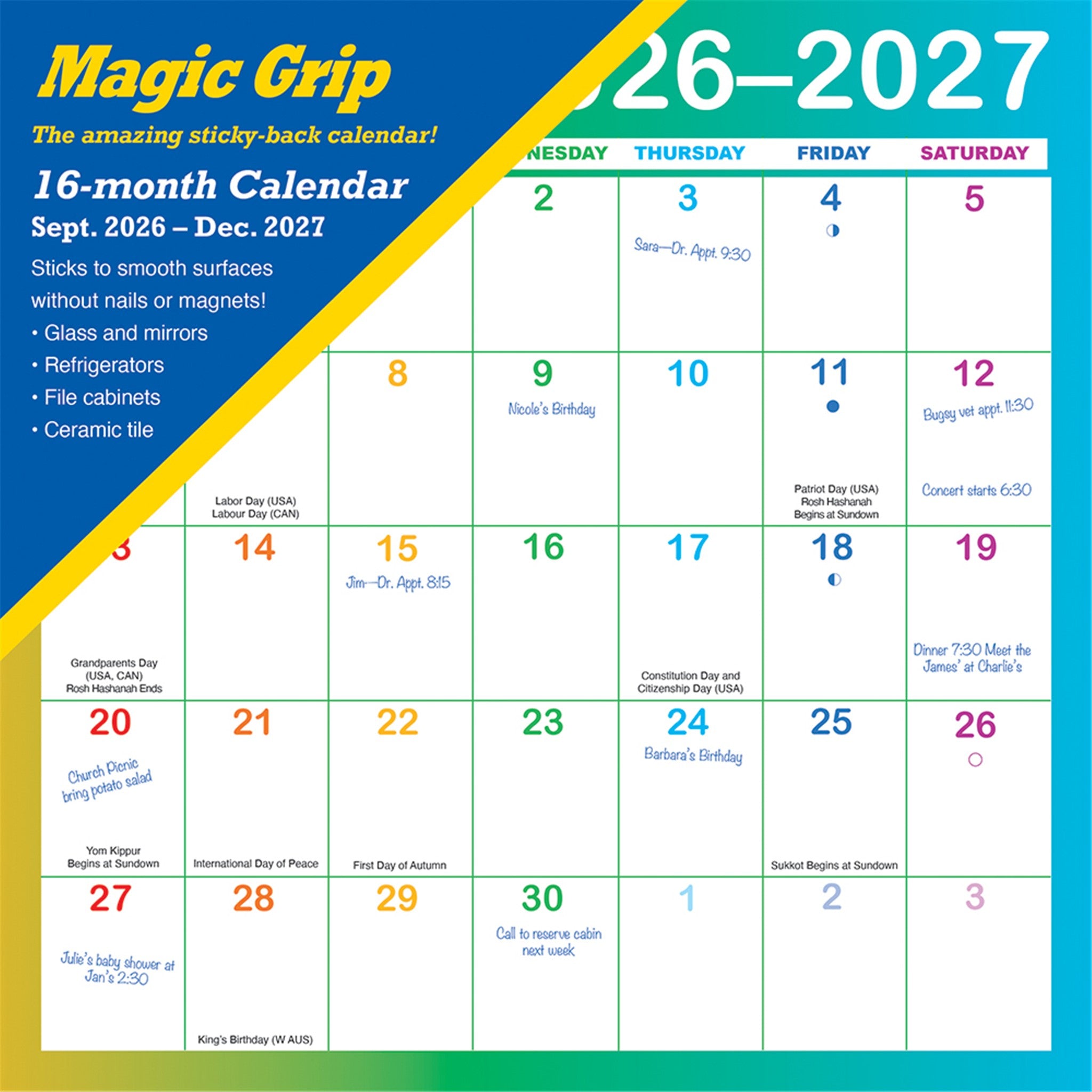 Rainbow Magic Grip Exclusive 2026-2027 Mini Calendar