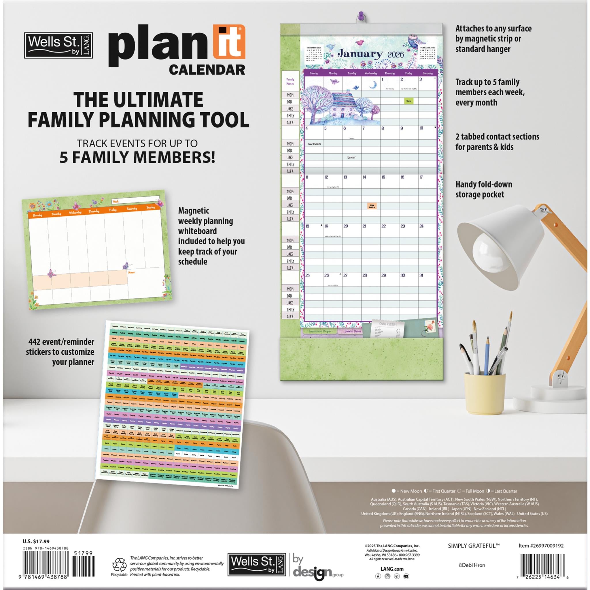 Calendrier mural 2025-2026 « Simplement reconnaissant » – Disponible uniquement en ligne