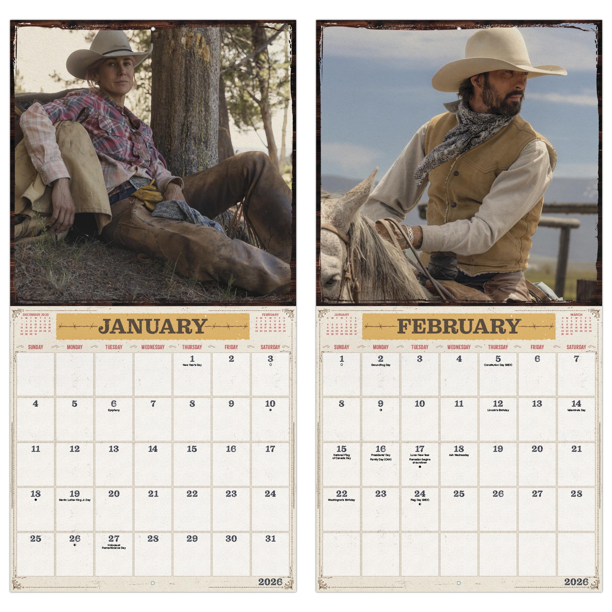 Calendrier mural Yellowstone From The Bunkhouse 2026