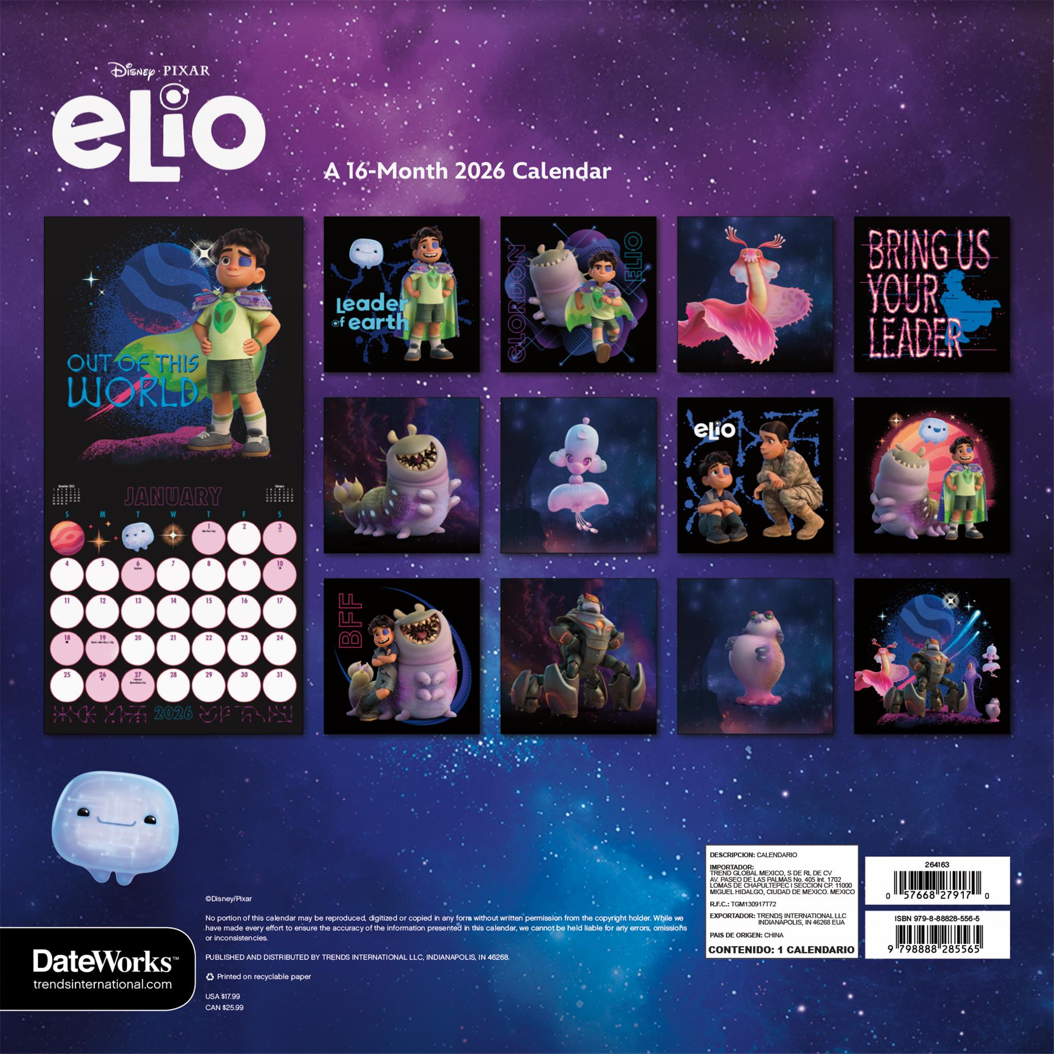 Calendrier mural Elio 2026 - Disponible uniquement en ligne