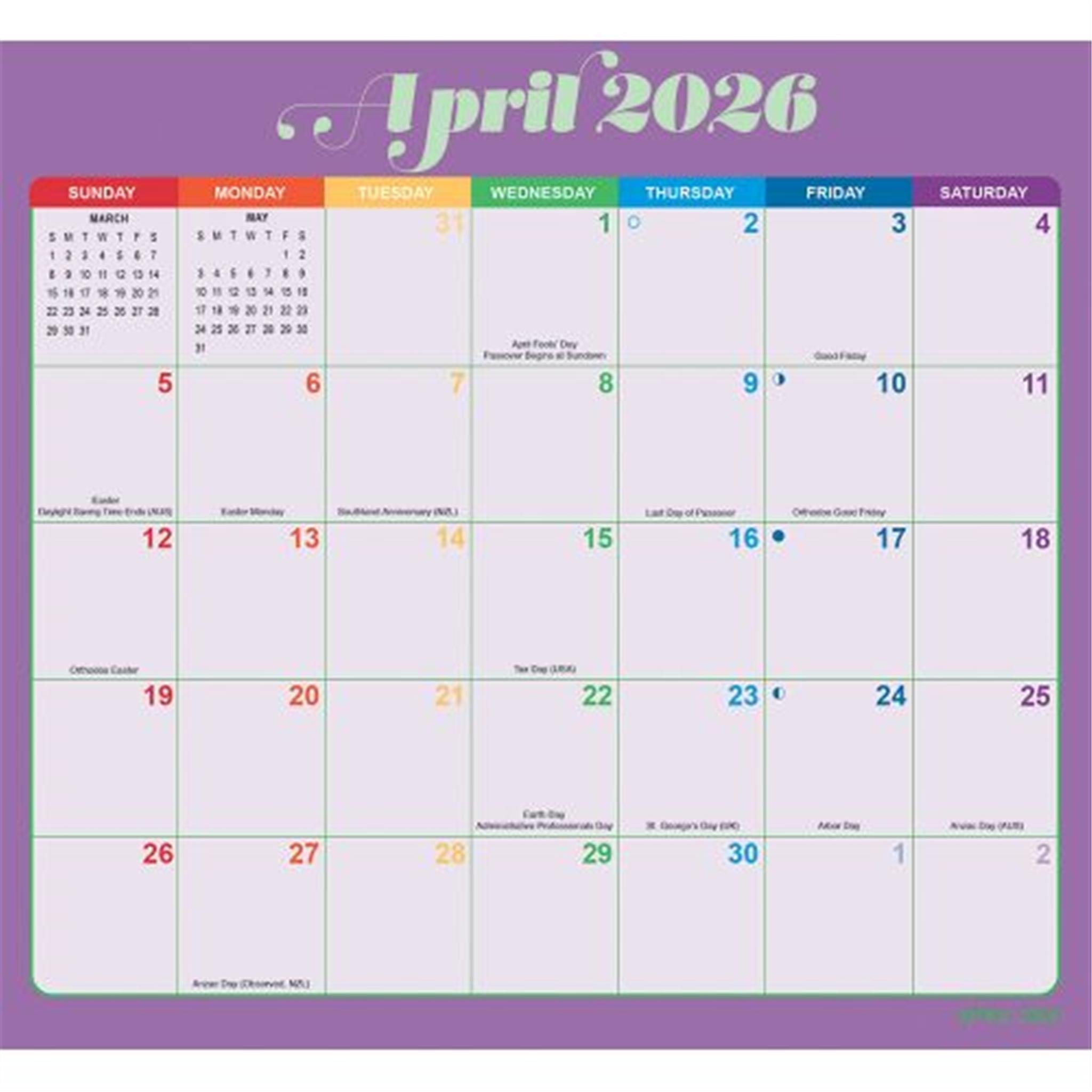 Calendrier mural exclusif Rainbow Jumbo Magic Grip 2025-2026
