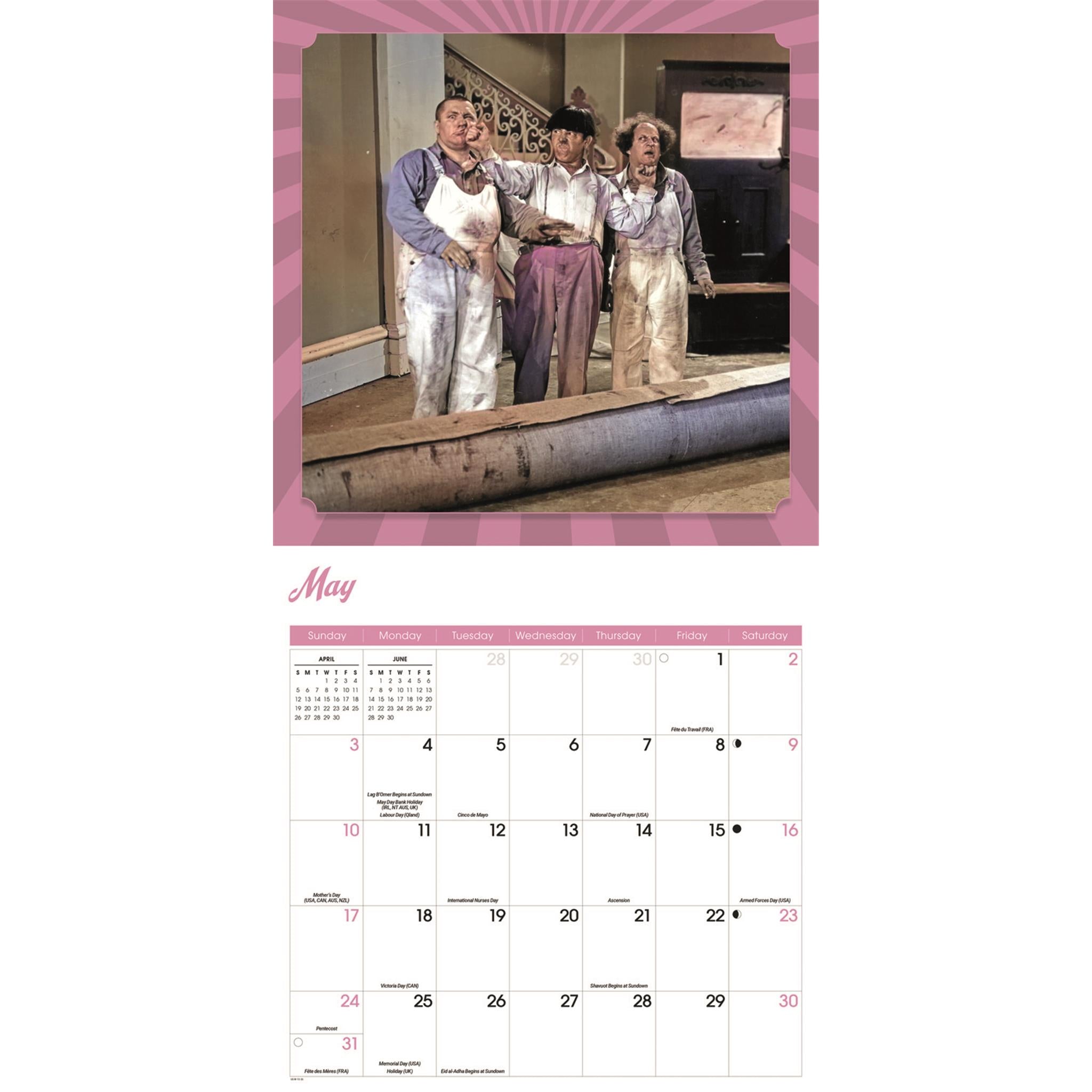 Three Stooges 2026 Wall Calendar