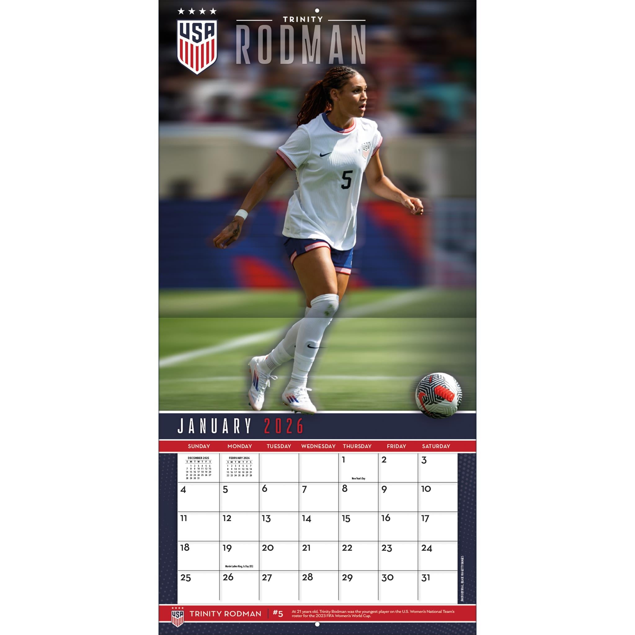 Calendrier mural 2026 de l'équipe féminine de soccer des États-Unis