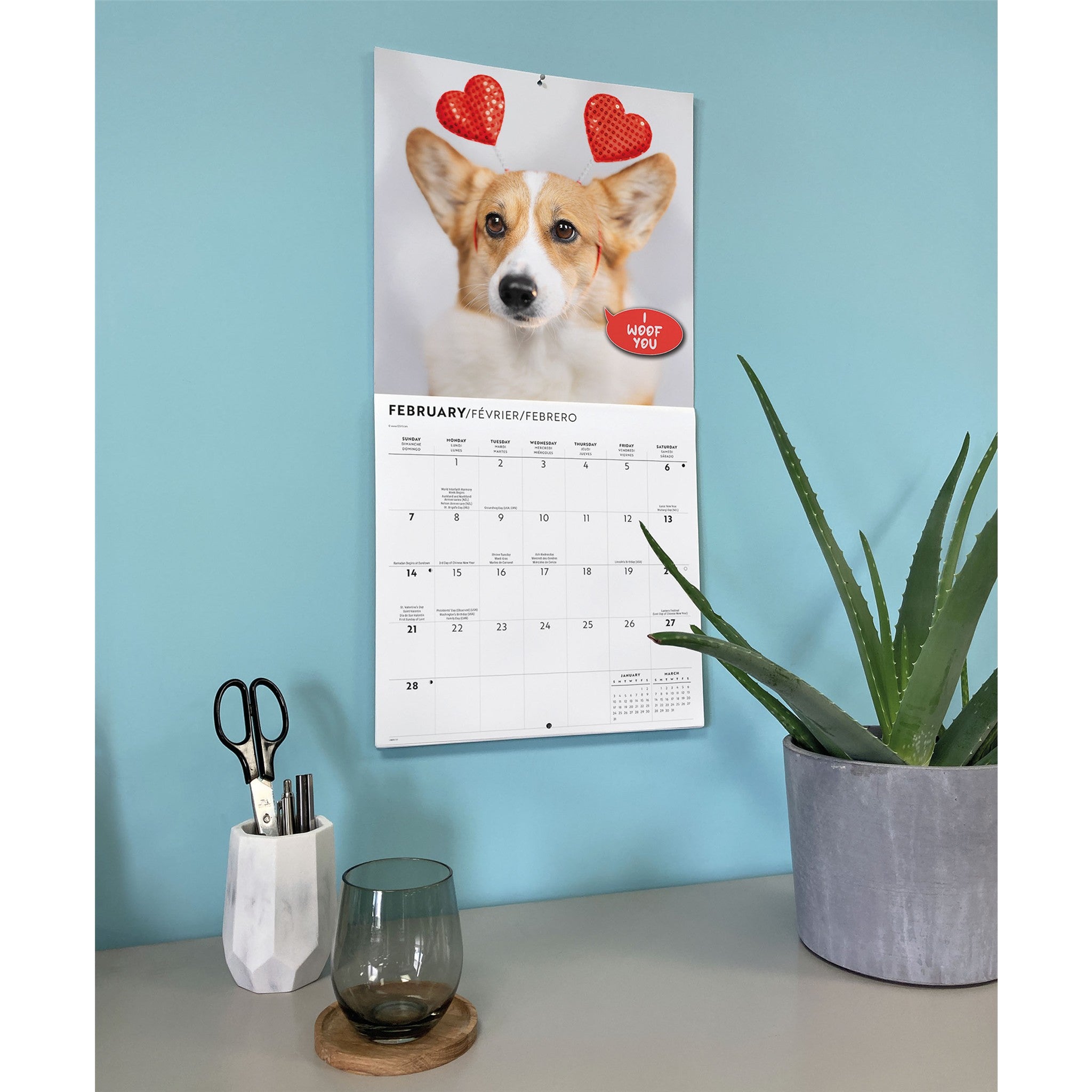 Calendrier mural Corgi Capers 2027