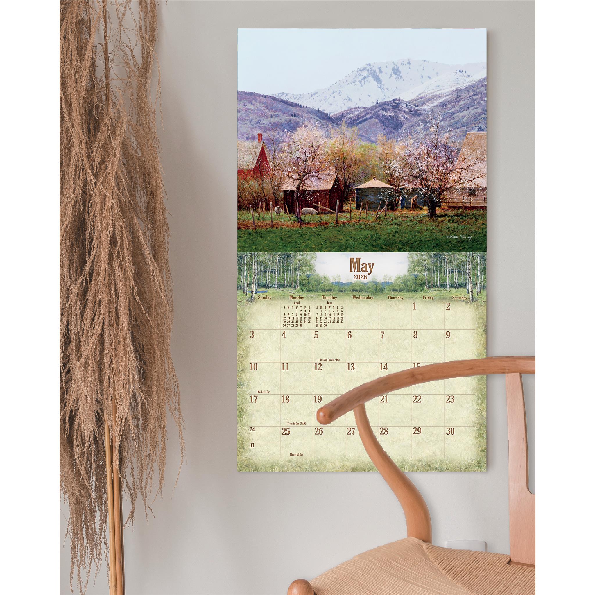 Calendrier mural de luxe Woodland 2026