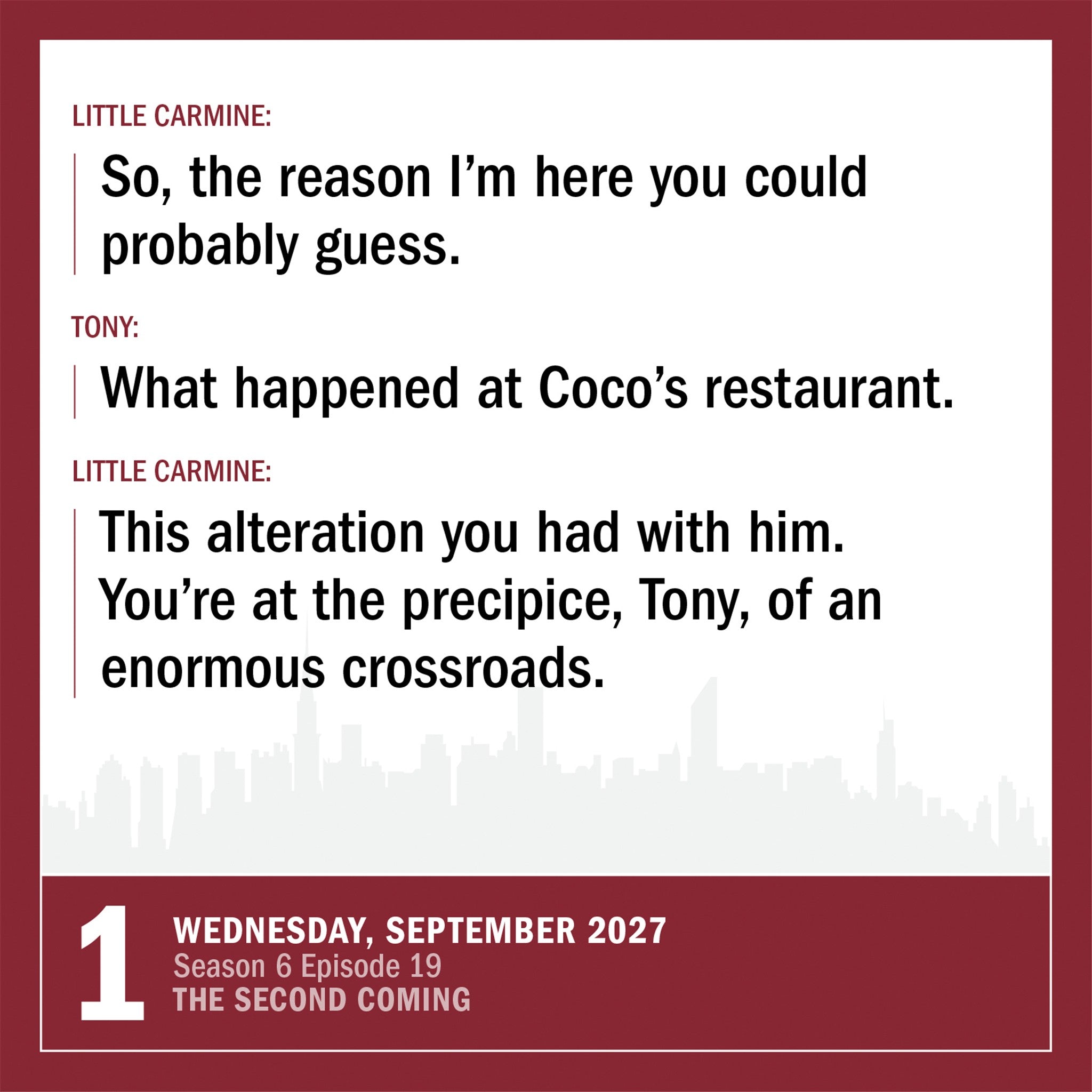 Official Sopranos 2027 Box Calendar - Online Only