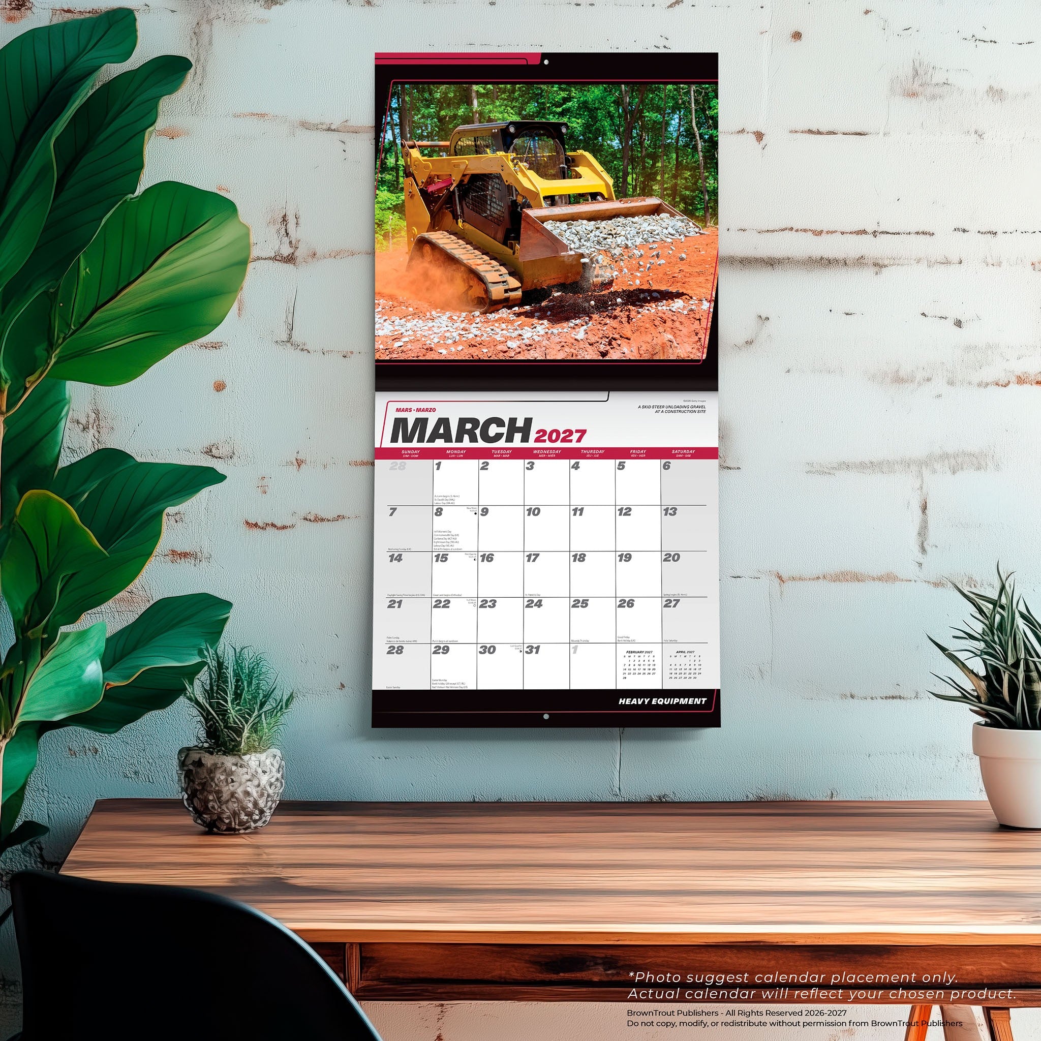 Heavy Equipment 2027 Wall Calendar
