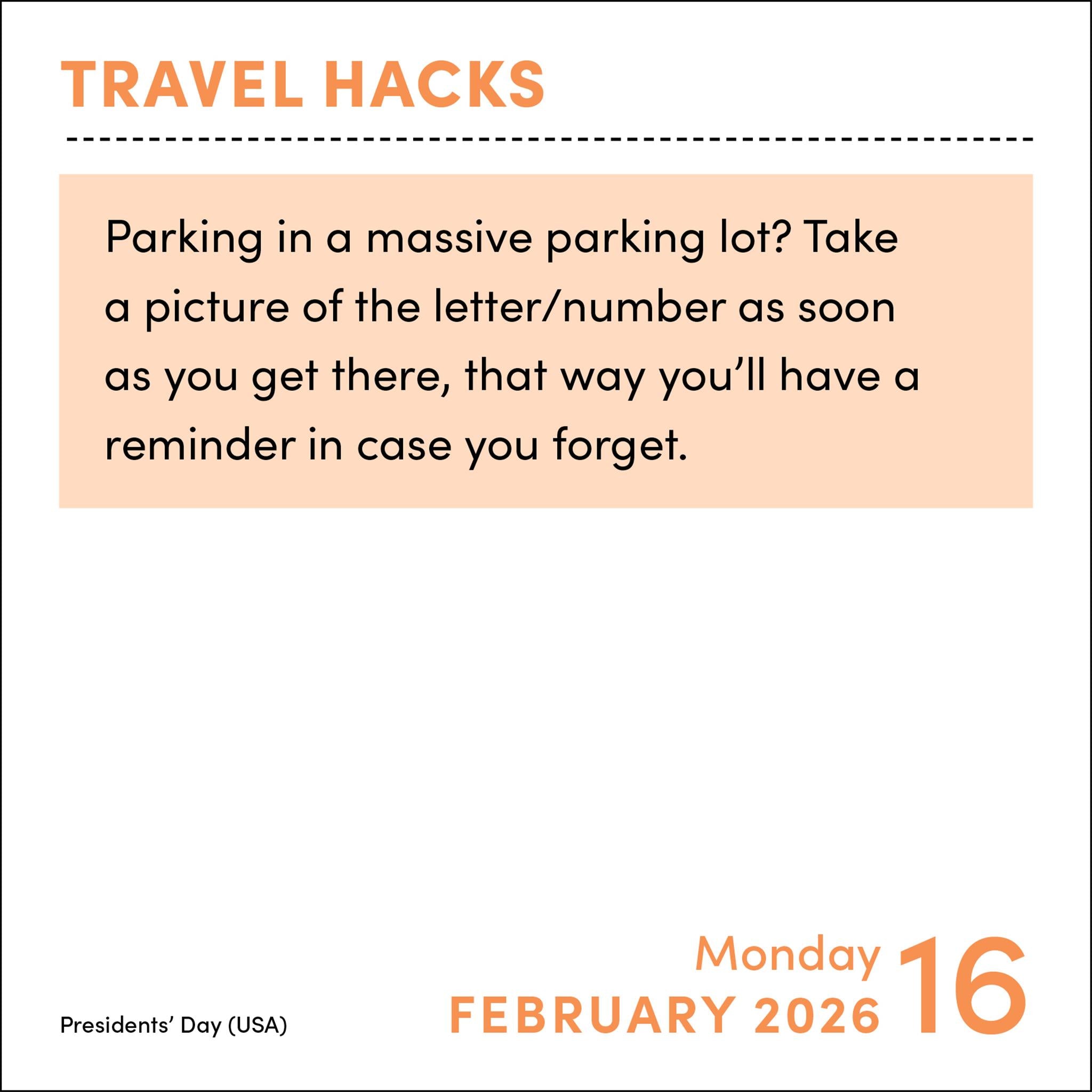 Travel Hacks 2026 Box Calendar - Online Only