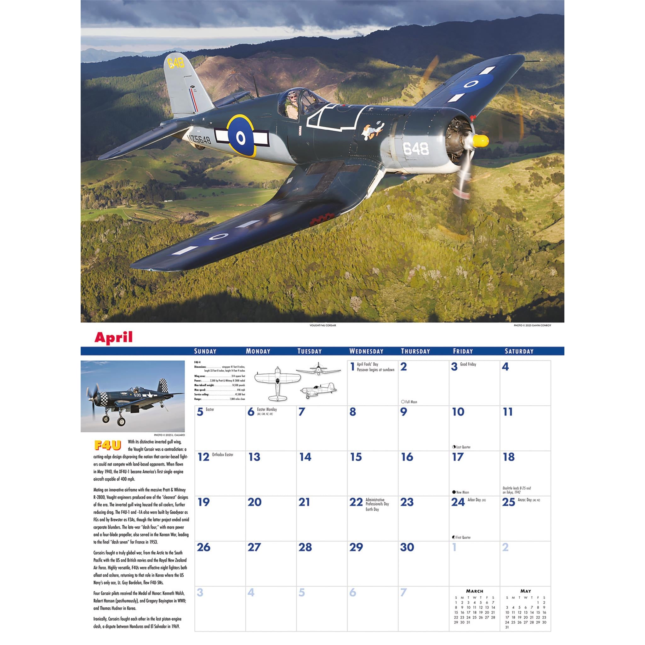 Calendrier mural de luxe Golden Age Of Flight 2026