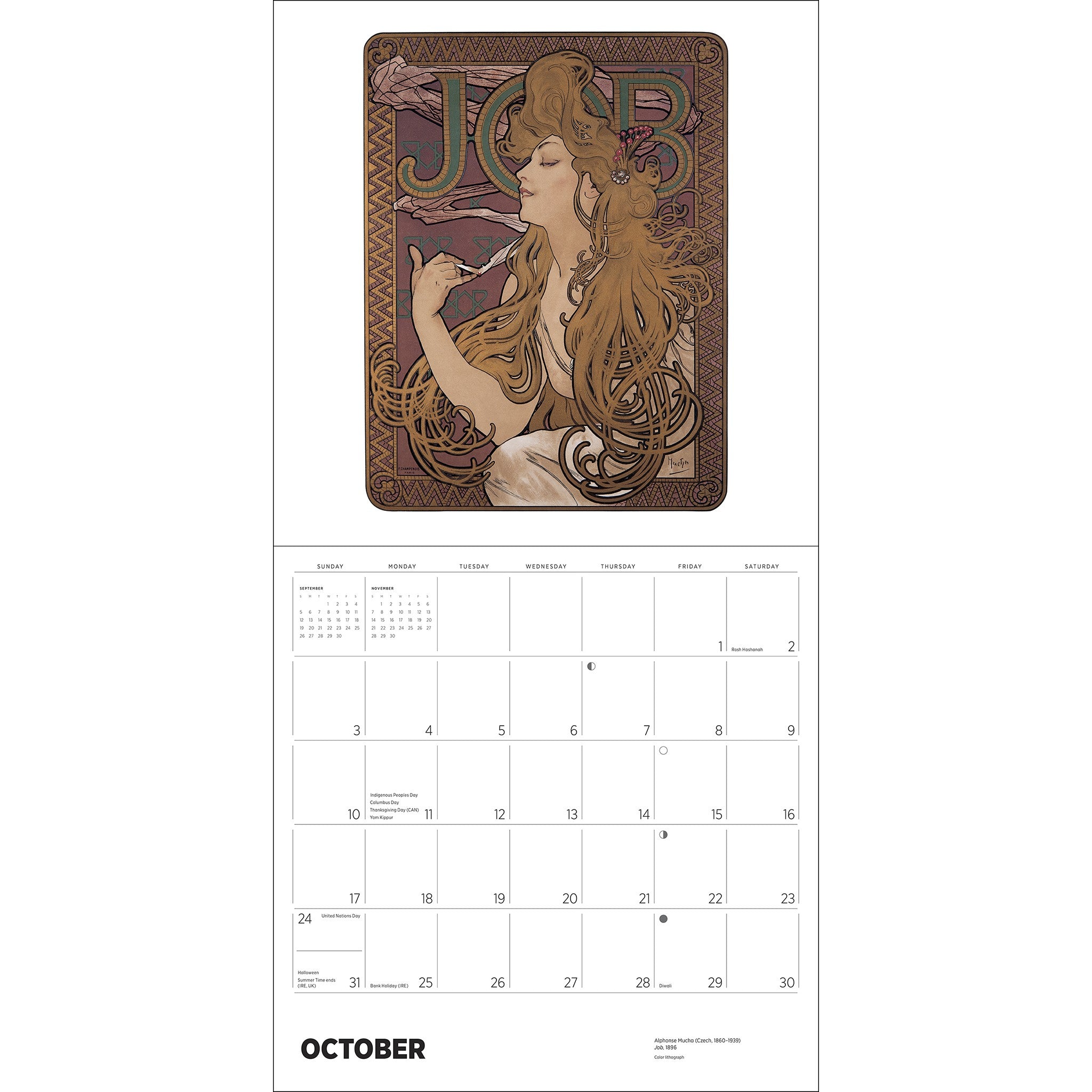 Calendrier Mural Alphonse Mucha 2027