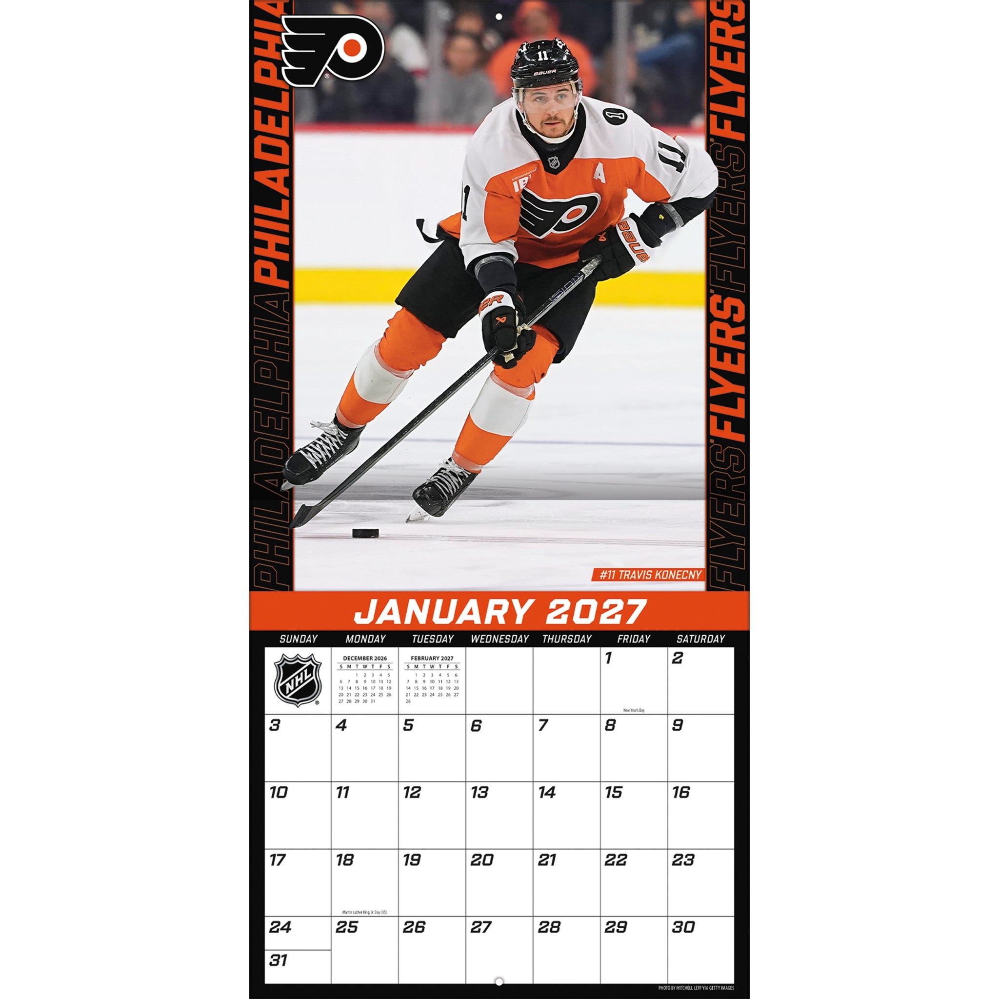 NHL Philadelphia Flyers 2027 Wall Calendar