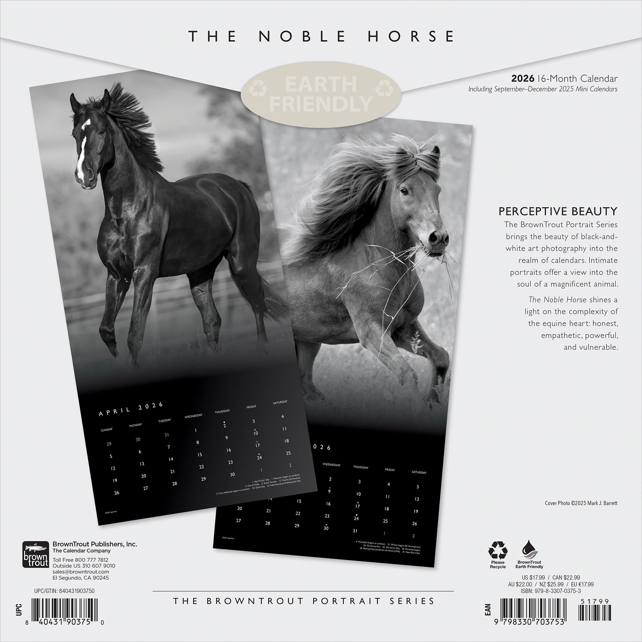 Calendrier mural The Noble Horse 2026