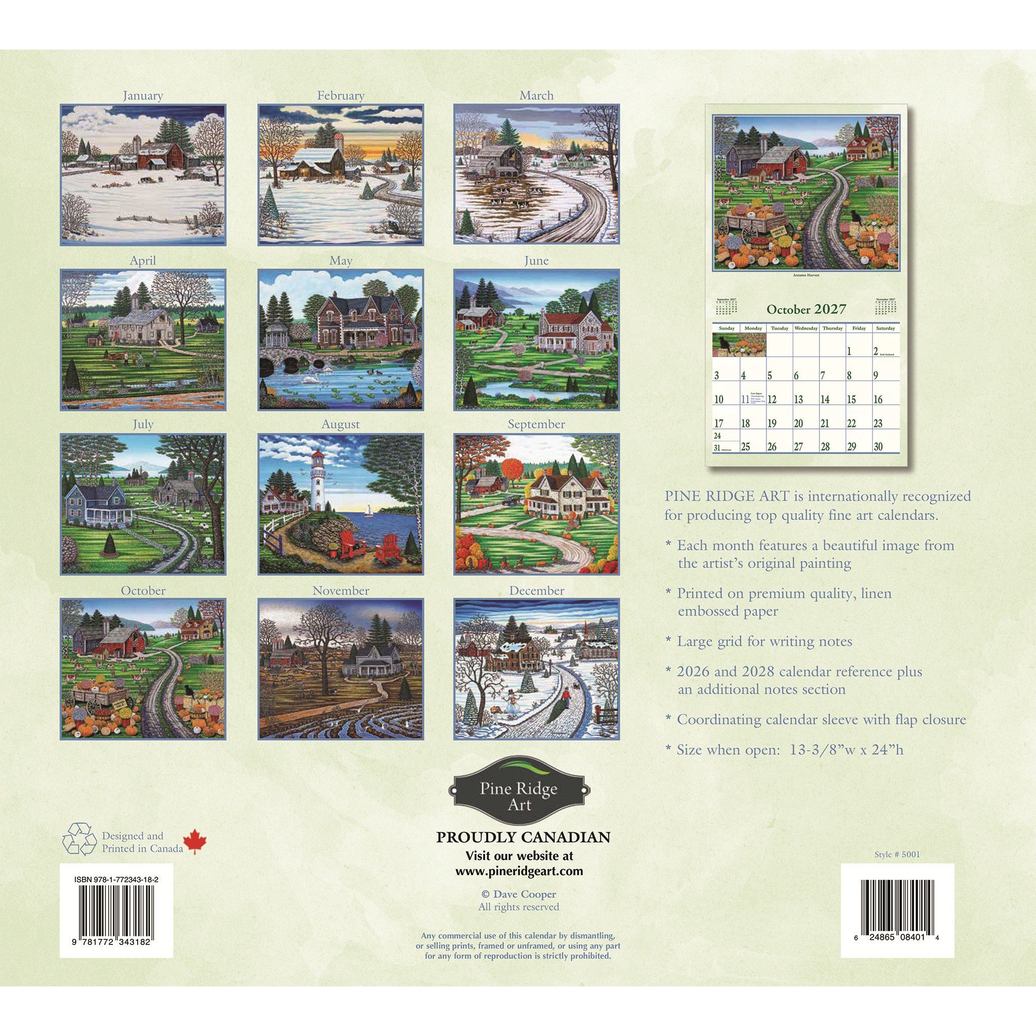 Country Roads 2027 Wall Calendar - Online Only