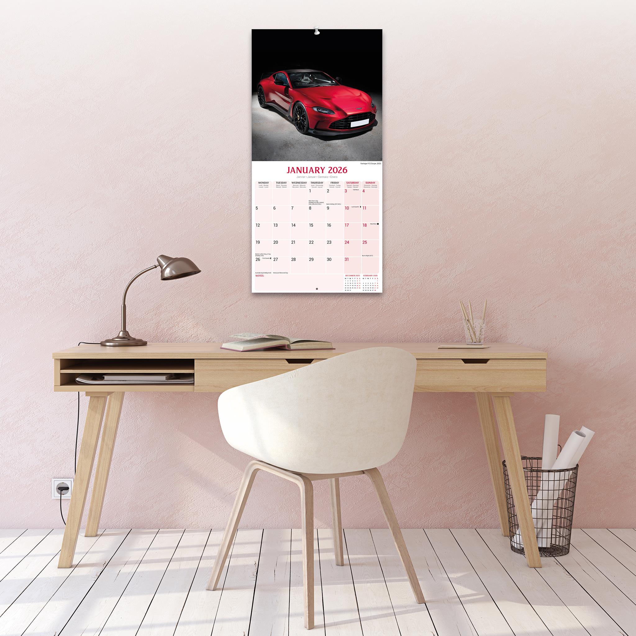 Calendrier mural Aston Martin 2026 - Disponible uniquement en ligne