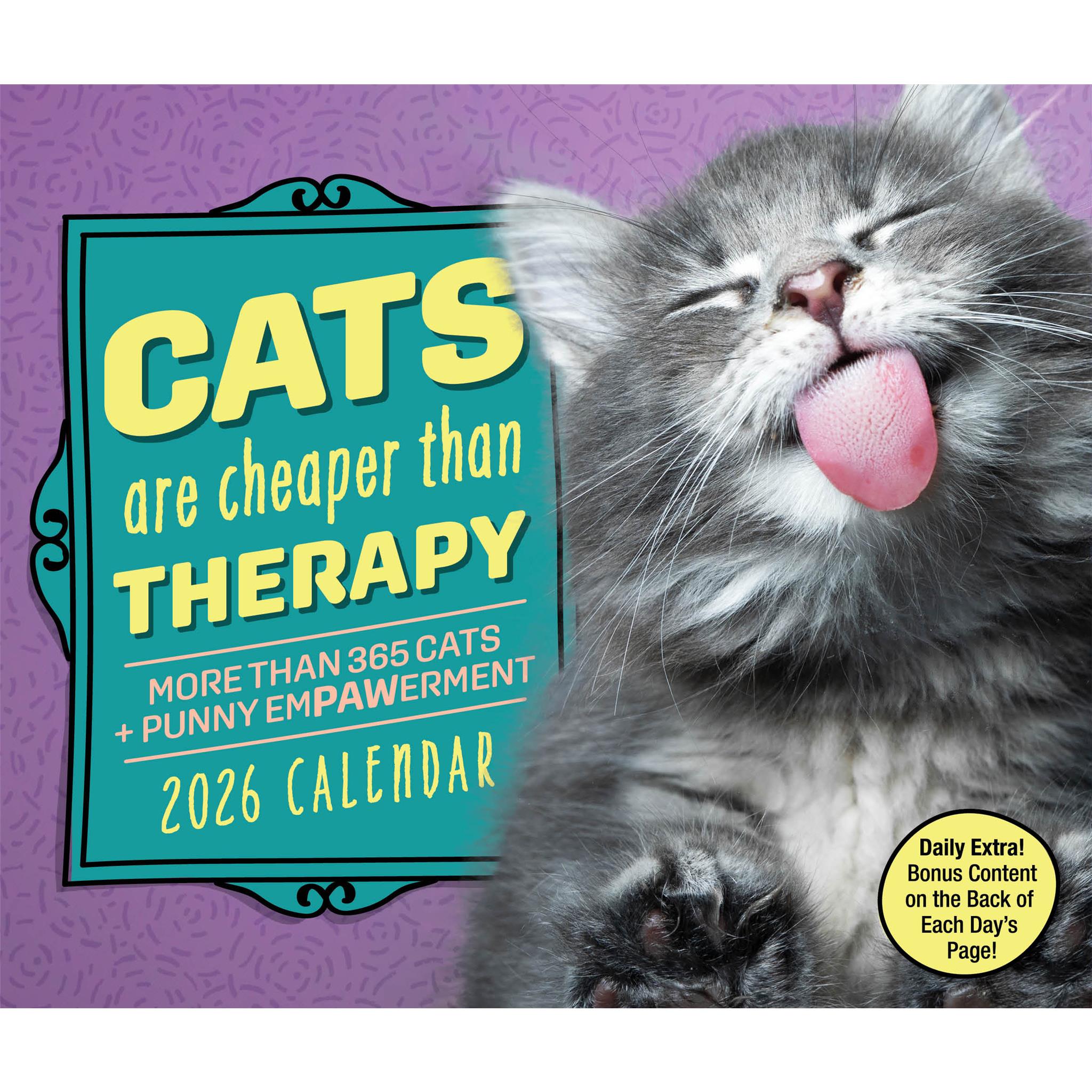 Cats Are Cheaper Than Therapy 2026 Box Calendar - Online Only