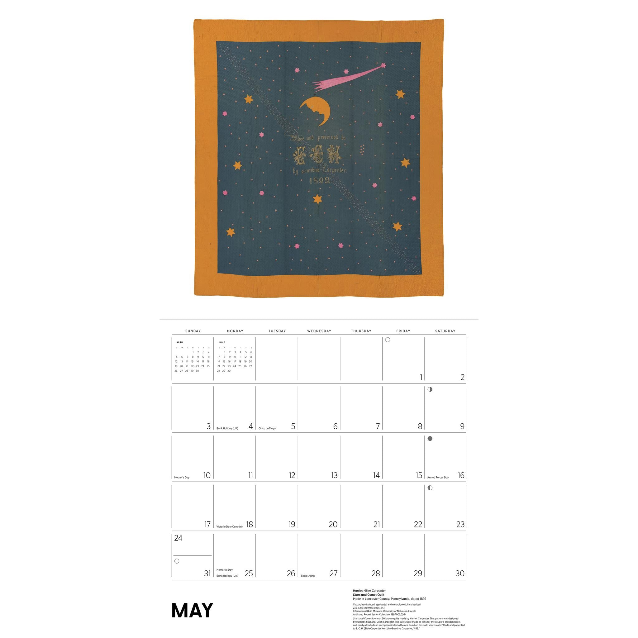 Antique Quilts 2026 Wall Calendar - Online Only