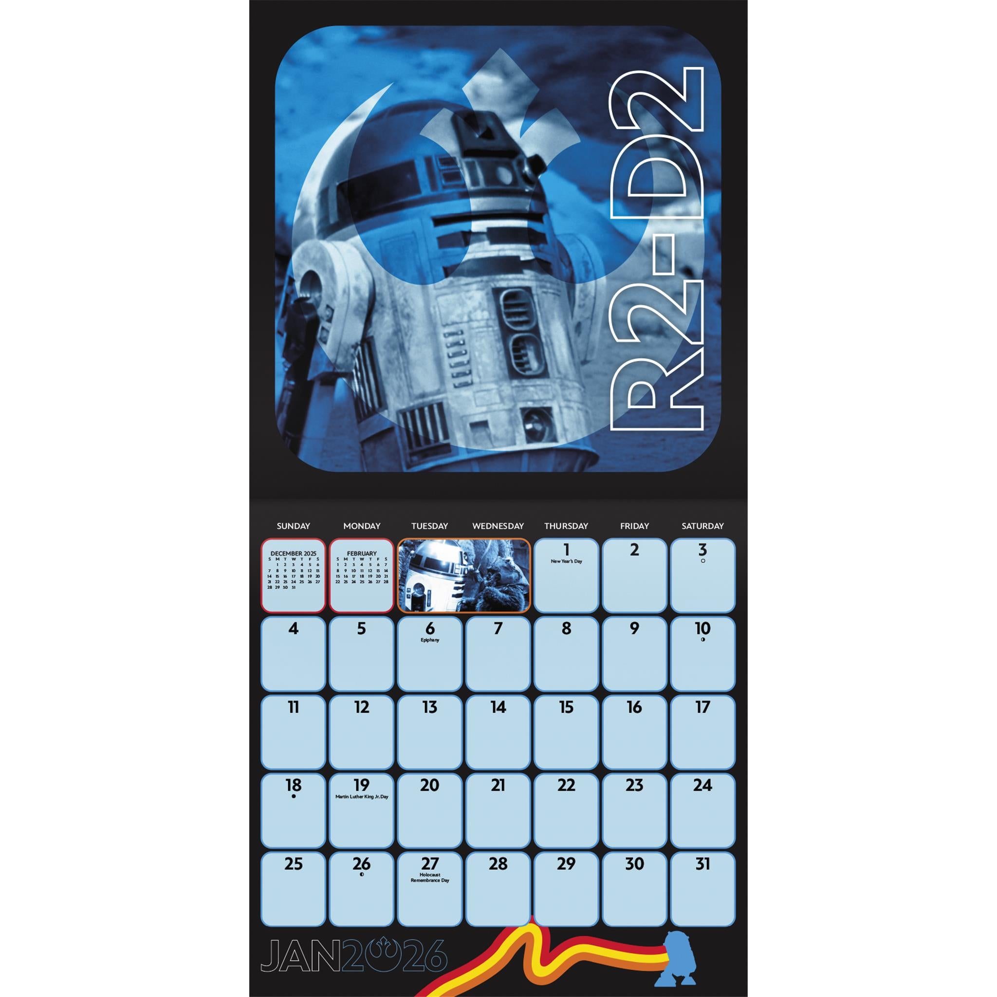 Calendrier mural Star Wars exclusif avec impression 2026