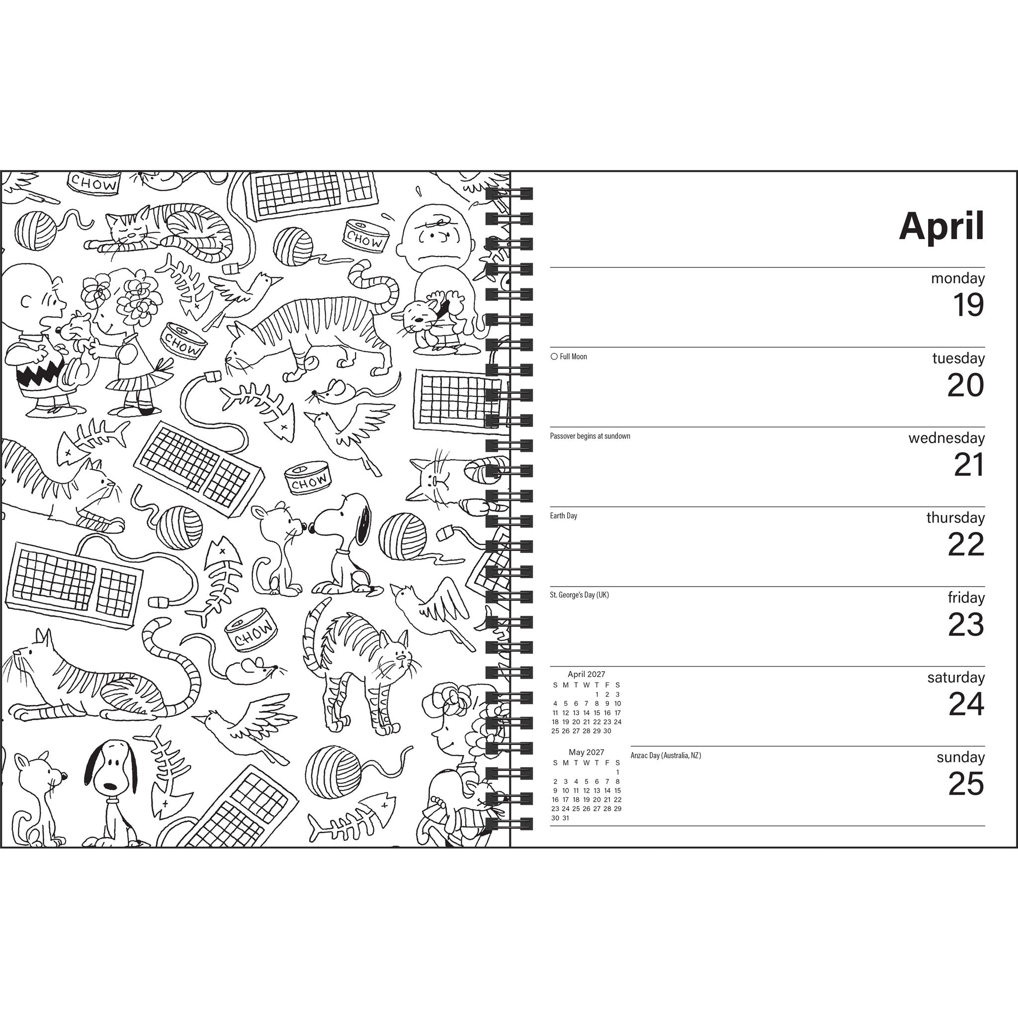 PEANUTS® Monthly/Weekly Coloring 2027 Engagement Calendar