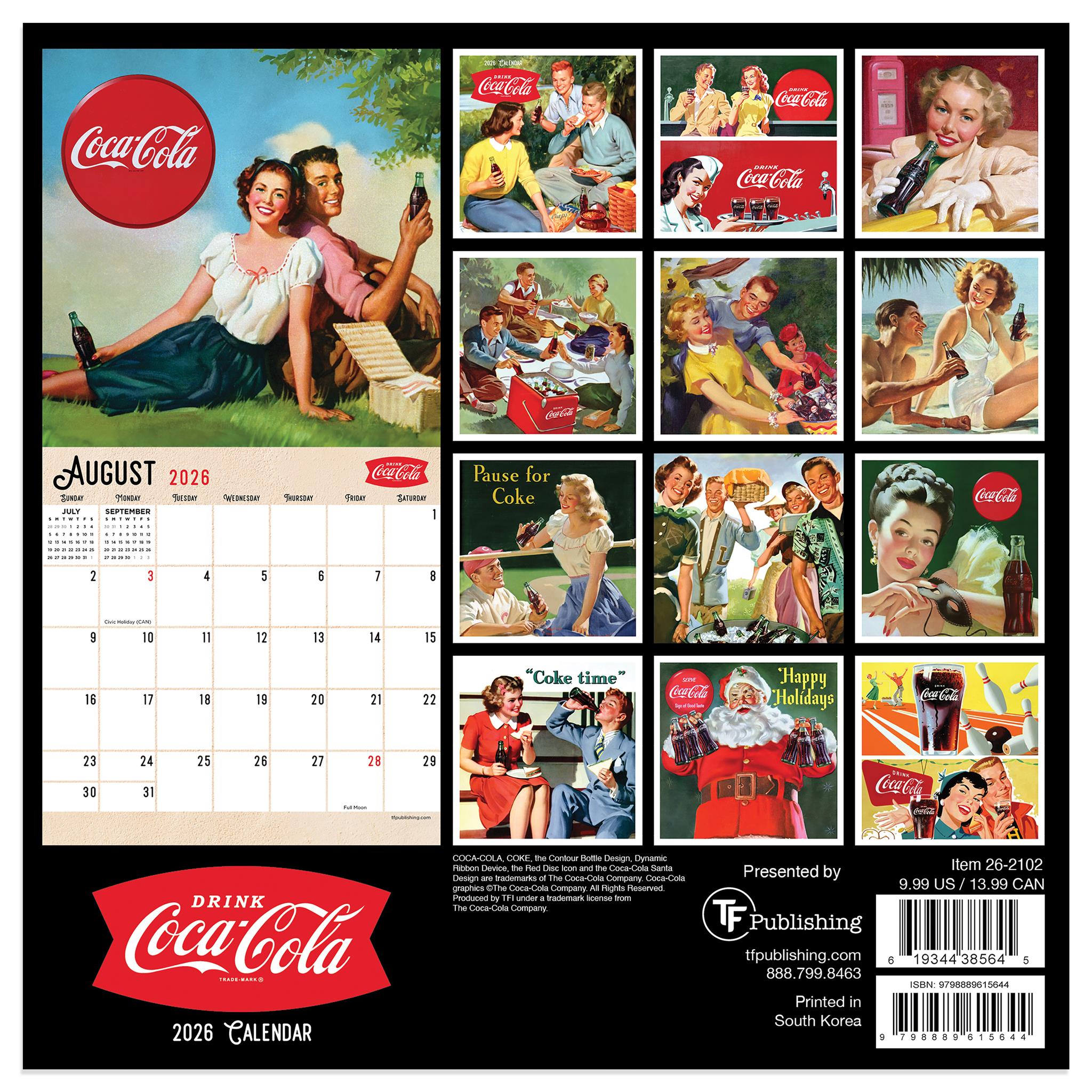 Mini calendrier Coca-Cola 2026