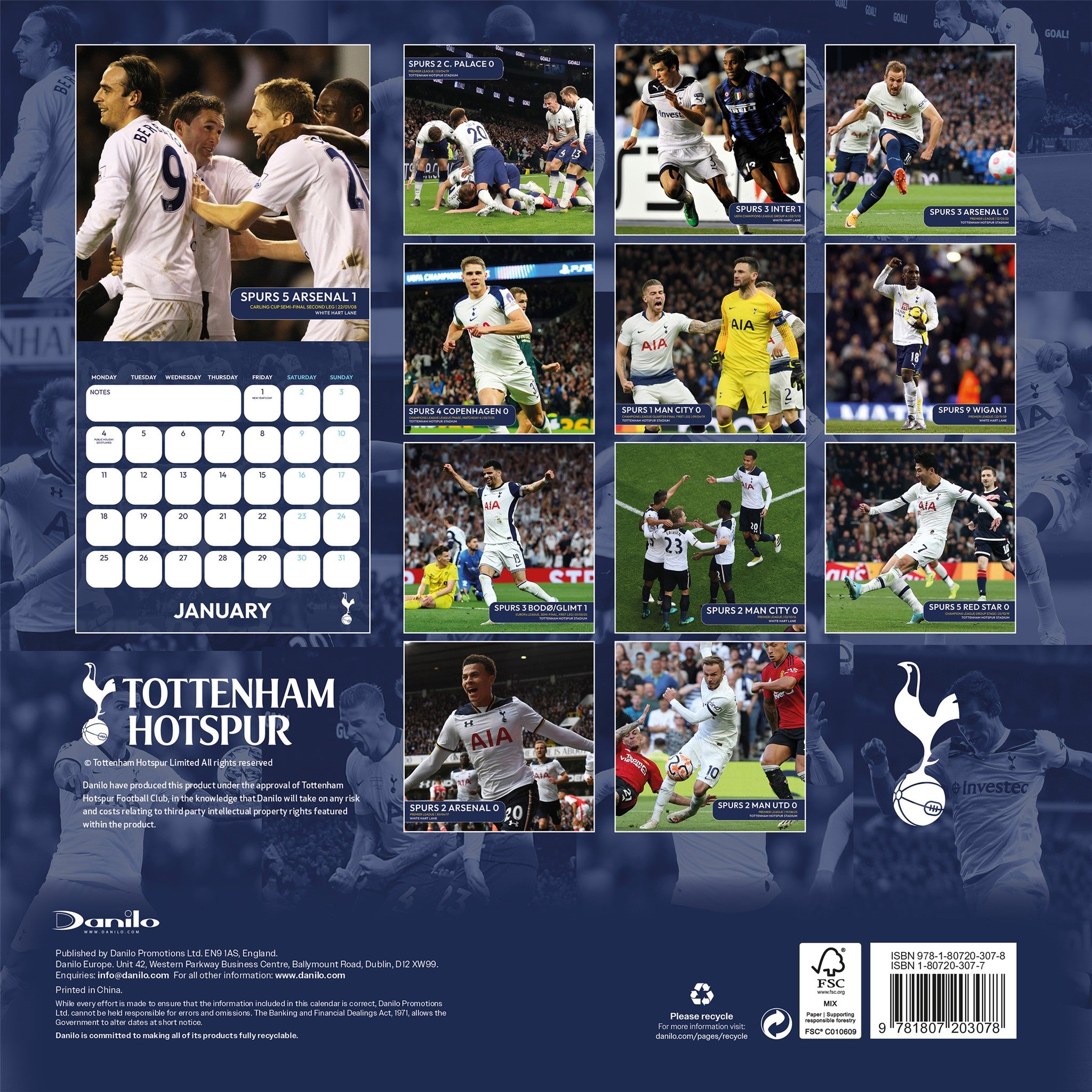 Calendrier mural Tottenham Hotspur 2027