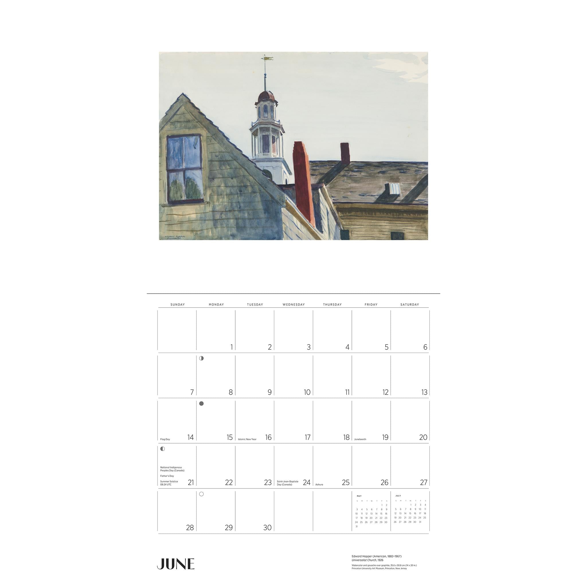 Calendrier mural Edward Hopper 2026