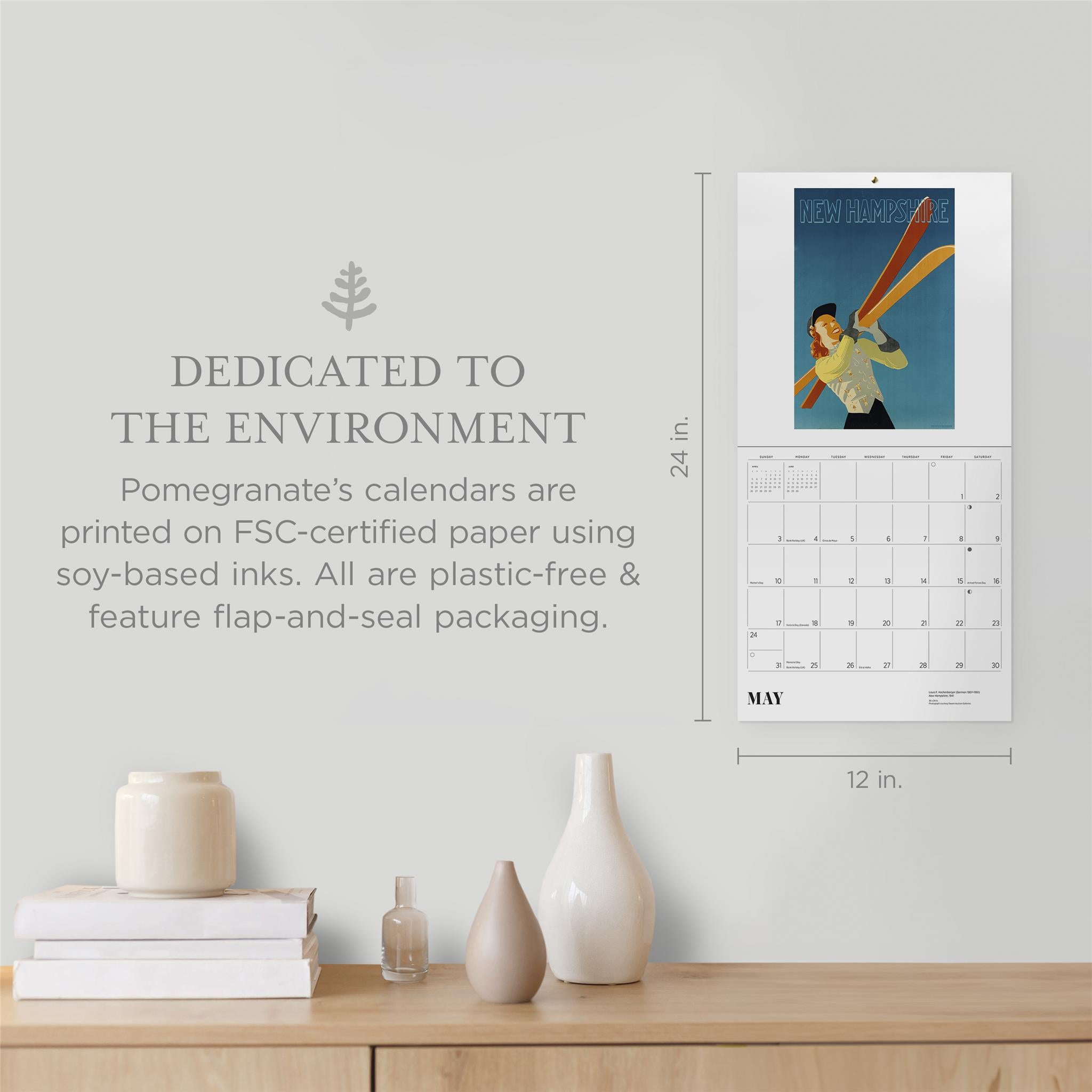Calendrier mural Ski The World 2026 - Disponible uniquement en ligne
