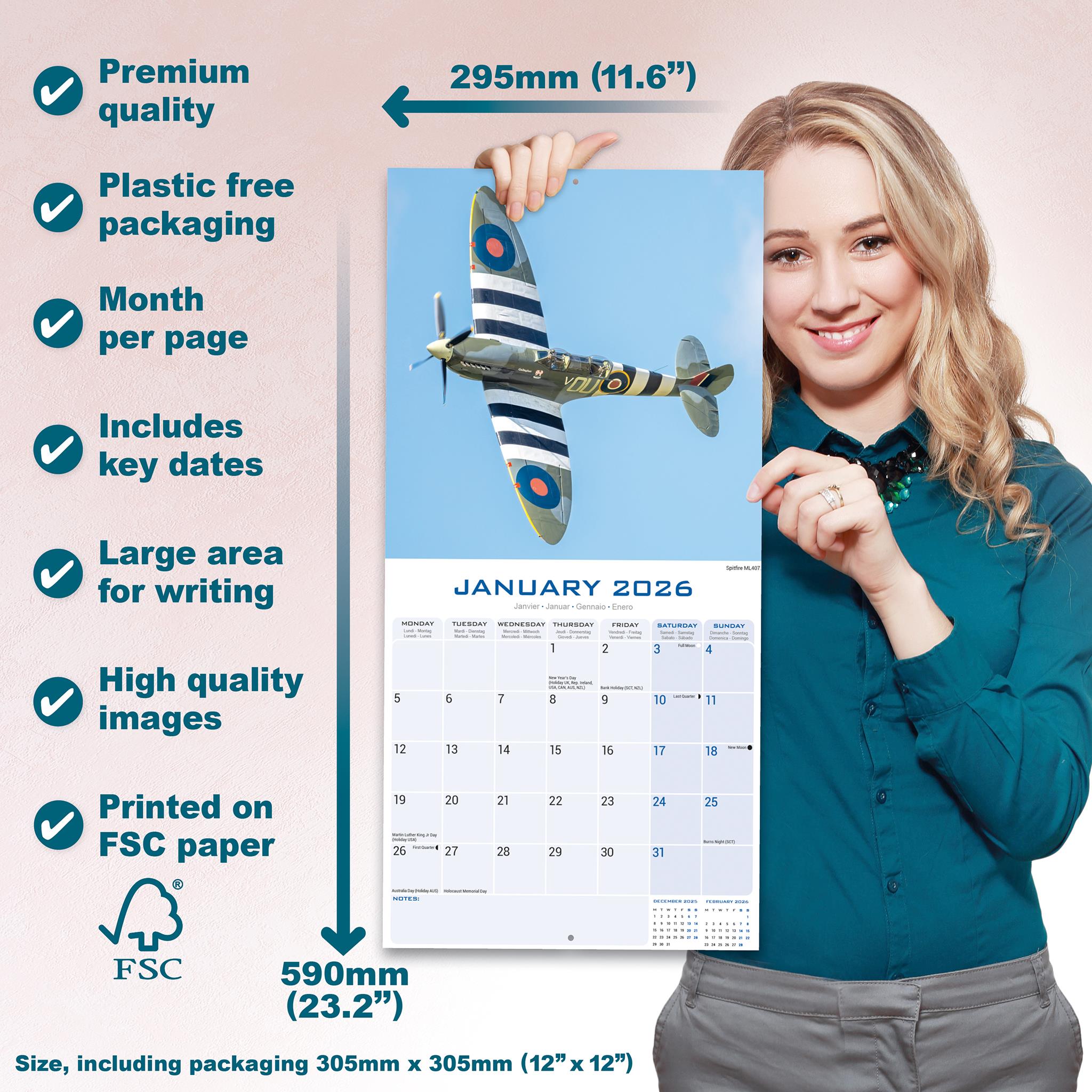 Calendrier mural Spitfires 2026