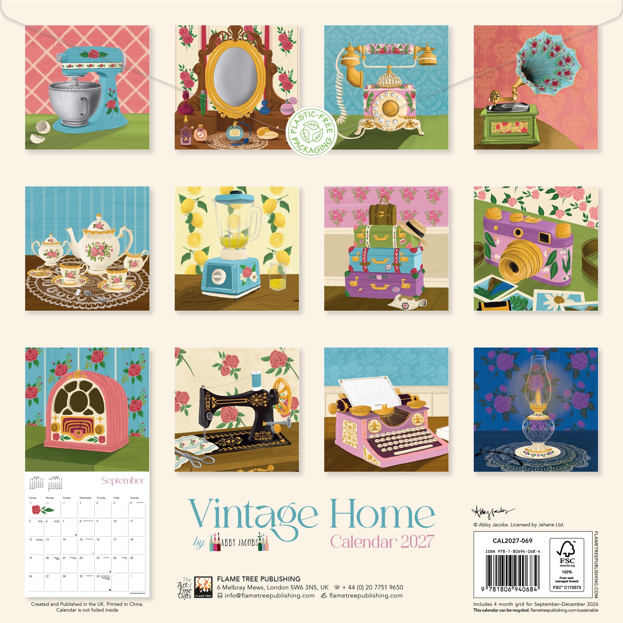 Abby Jacobs: Vintage Home 2027 Wall Calendar