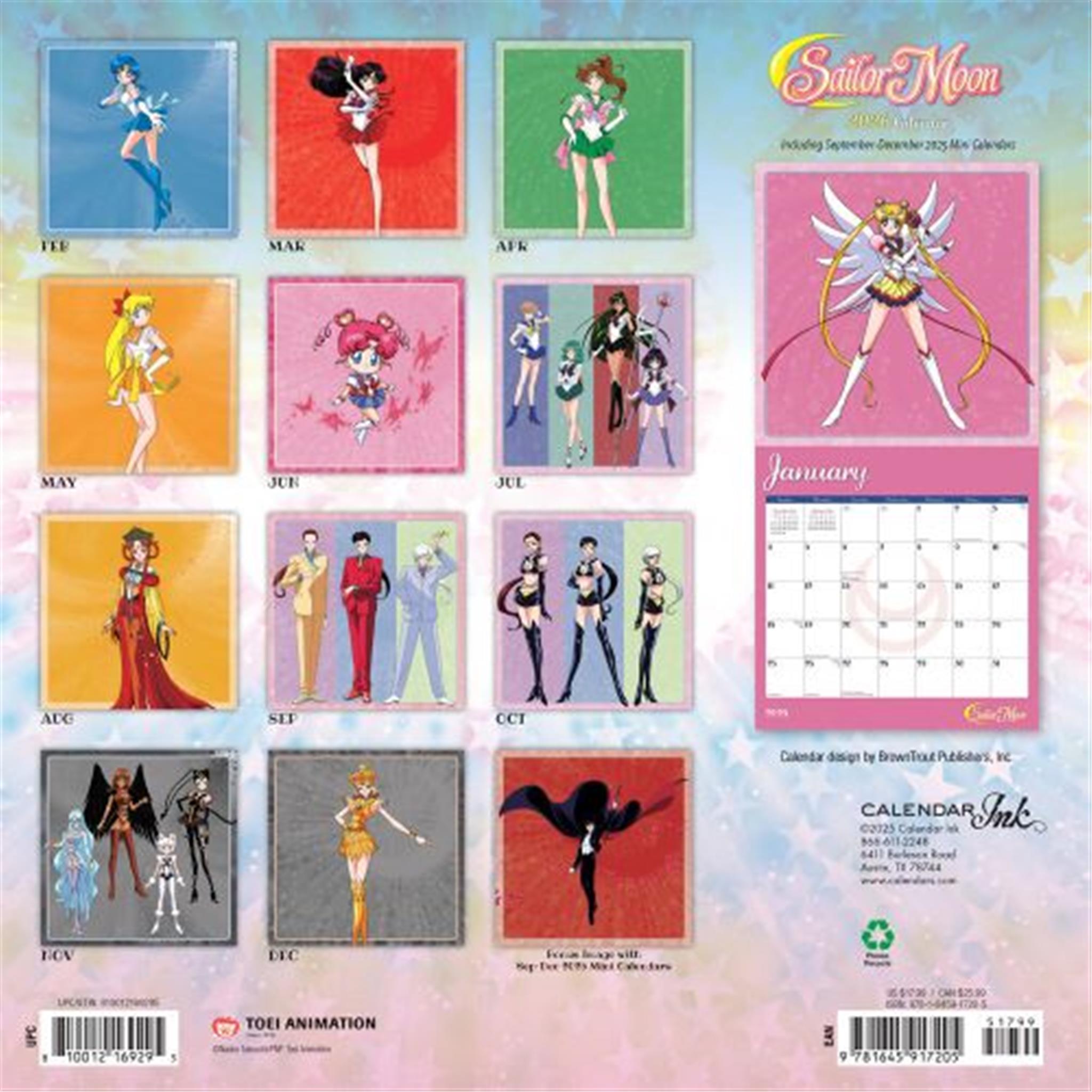 Calendrier mural Sailor Moon 2026