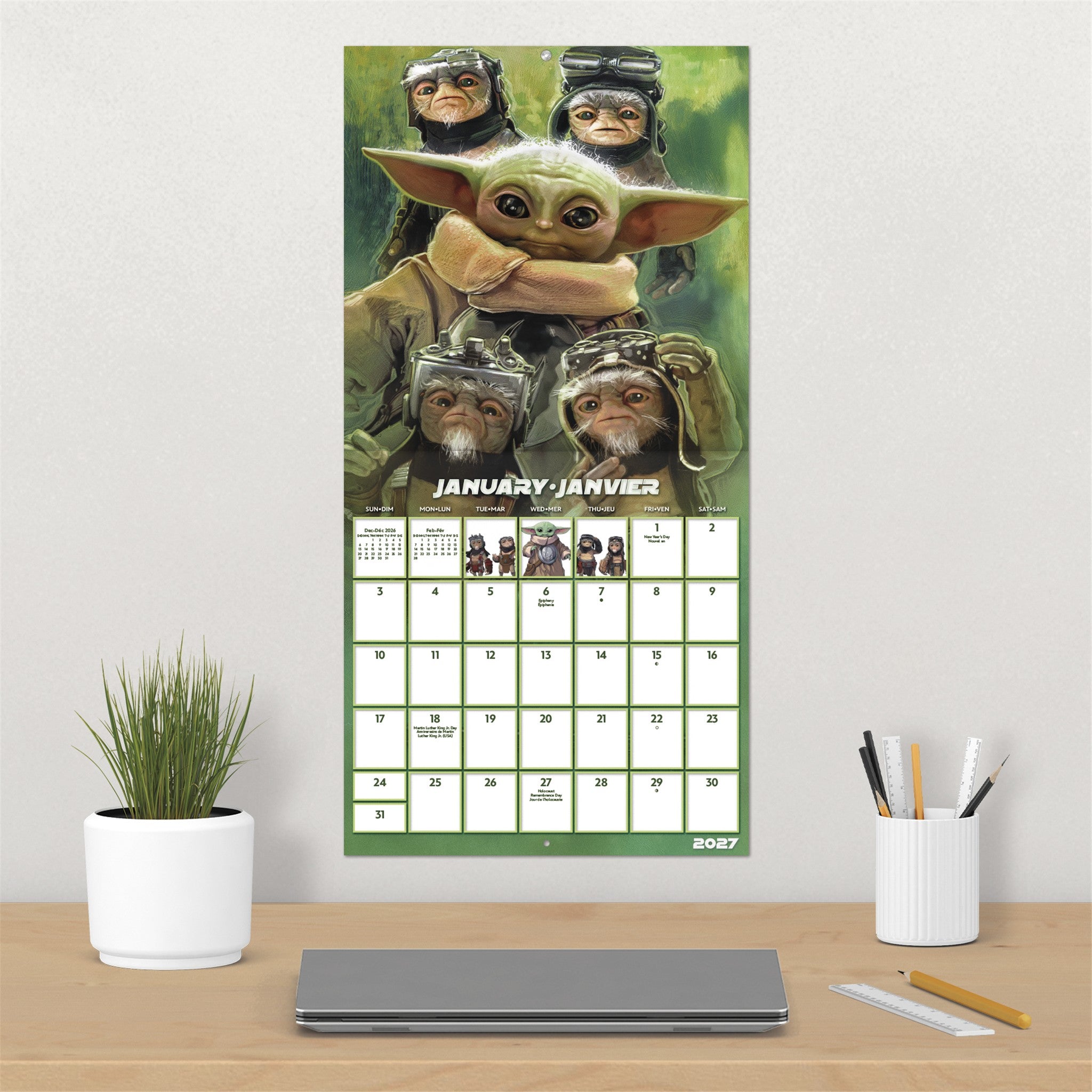 Star Wars The Mandalorian and Grogu 2027 Wall Calendar
