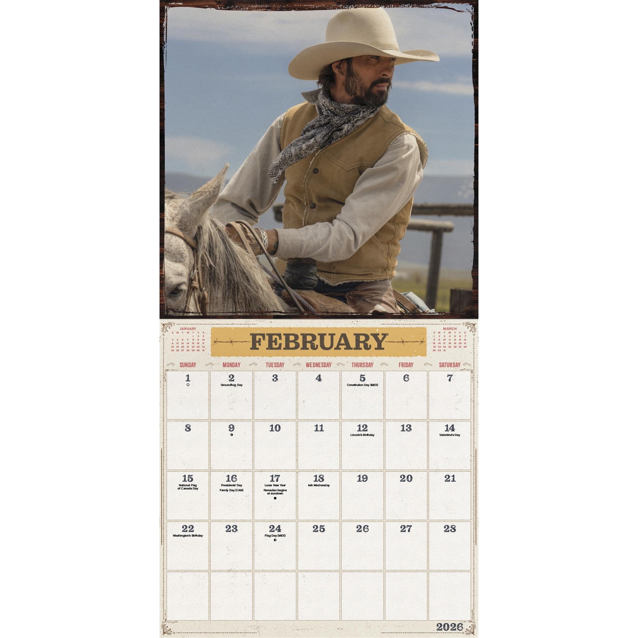 Calendrier mural Yellowstone From The Bunkhouse 2026