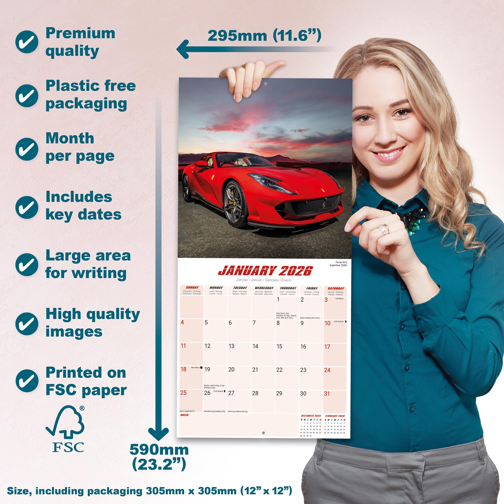 Calendrier mural Ferrari 2026