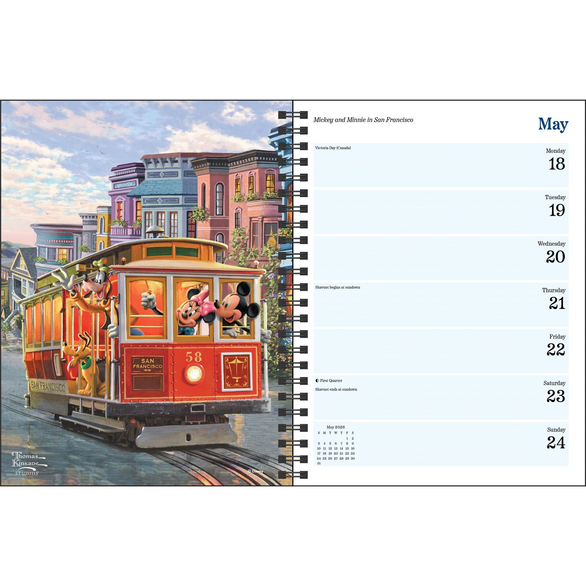 Calendrier de fiançailles 2026 de la collection Disney Dreams des studios Thomas Kinkade