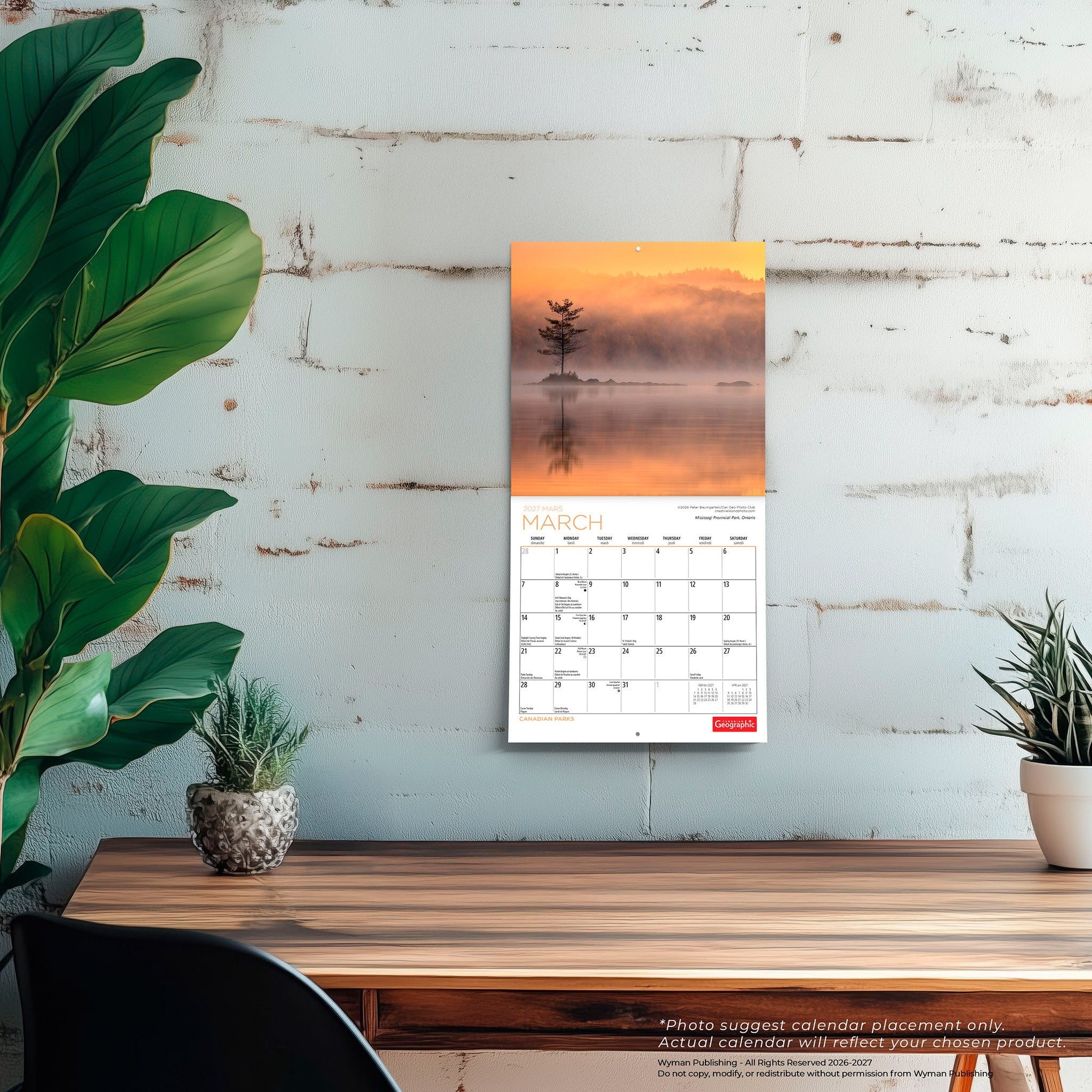 Canadian Geographic Canadian Parks 2027 Mini Calendar