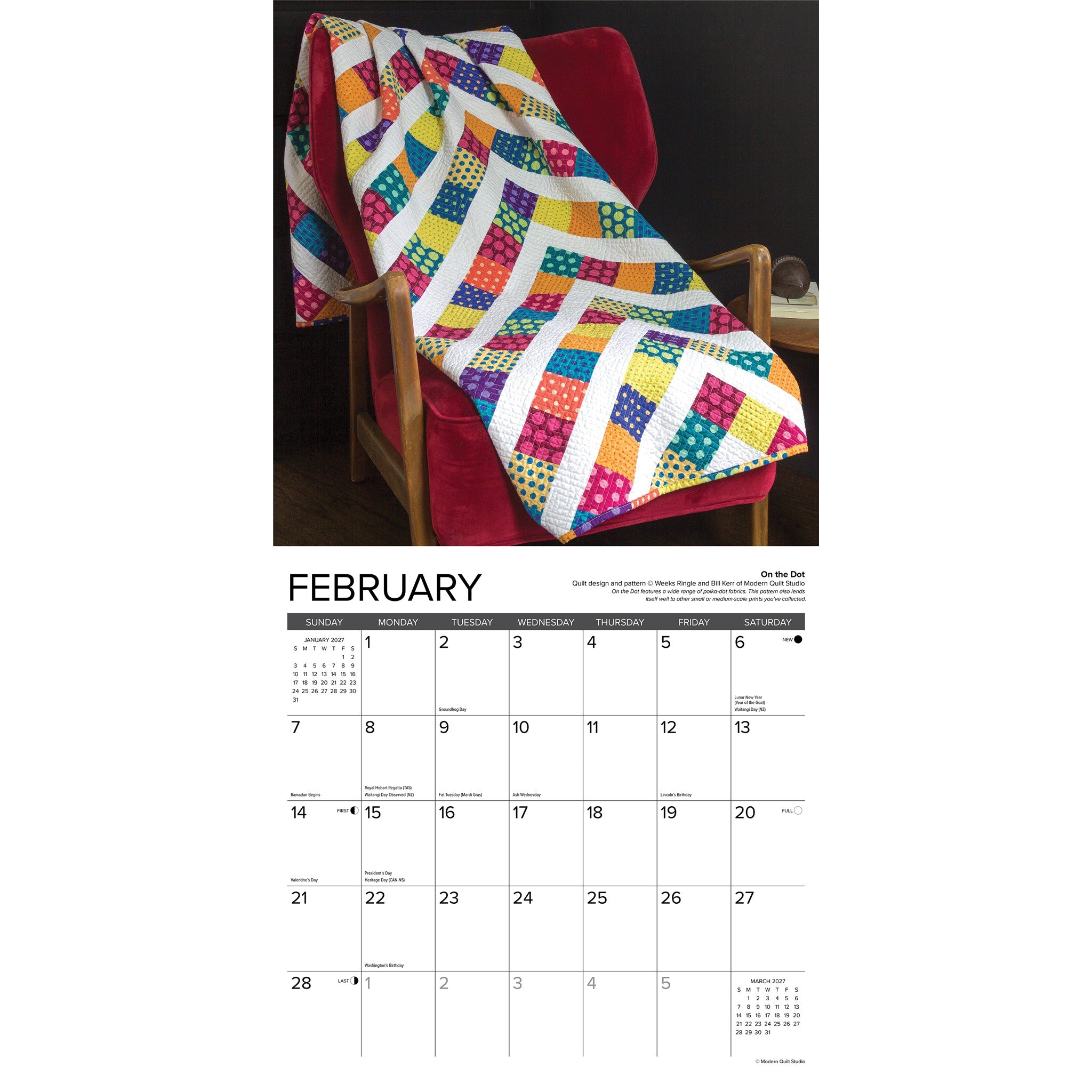 Art of the Quilt 2027 Wall Calendar