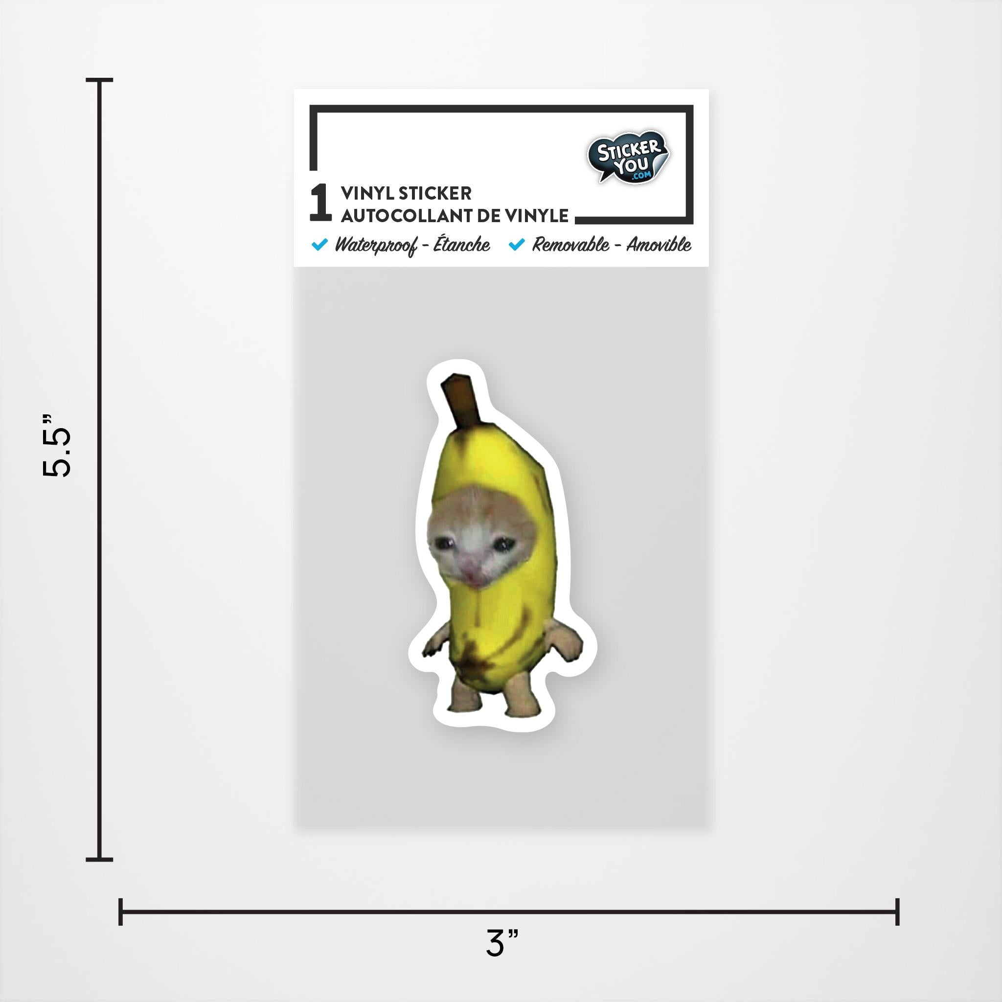Autocollant vinyle Chat Banane