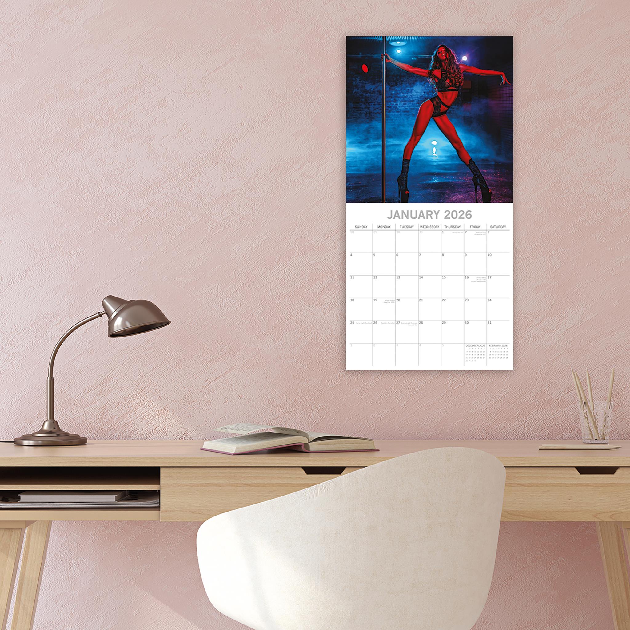 Pole Dancers 2026 Wall Calendar