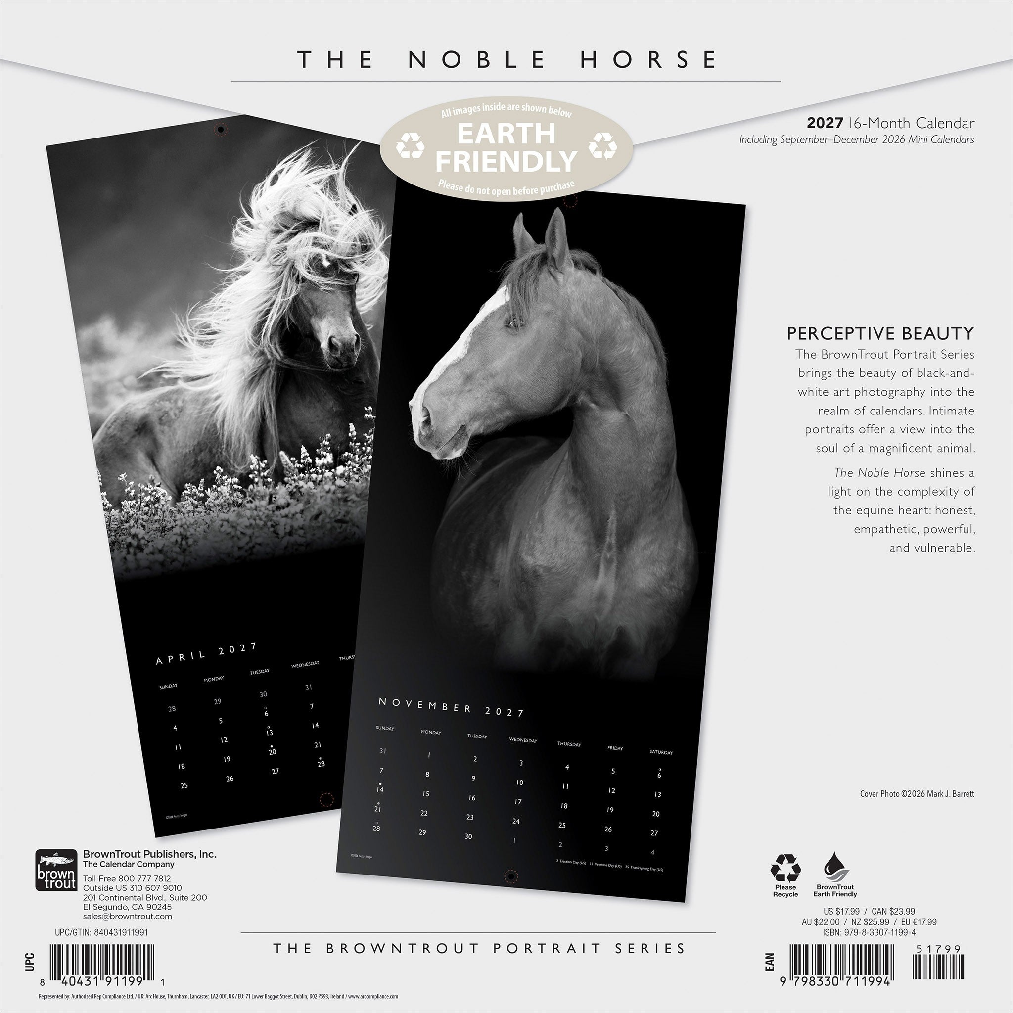 The Noble Horse 2027 Wall Calendar