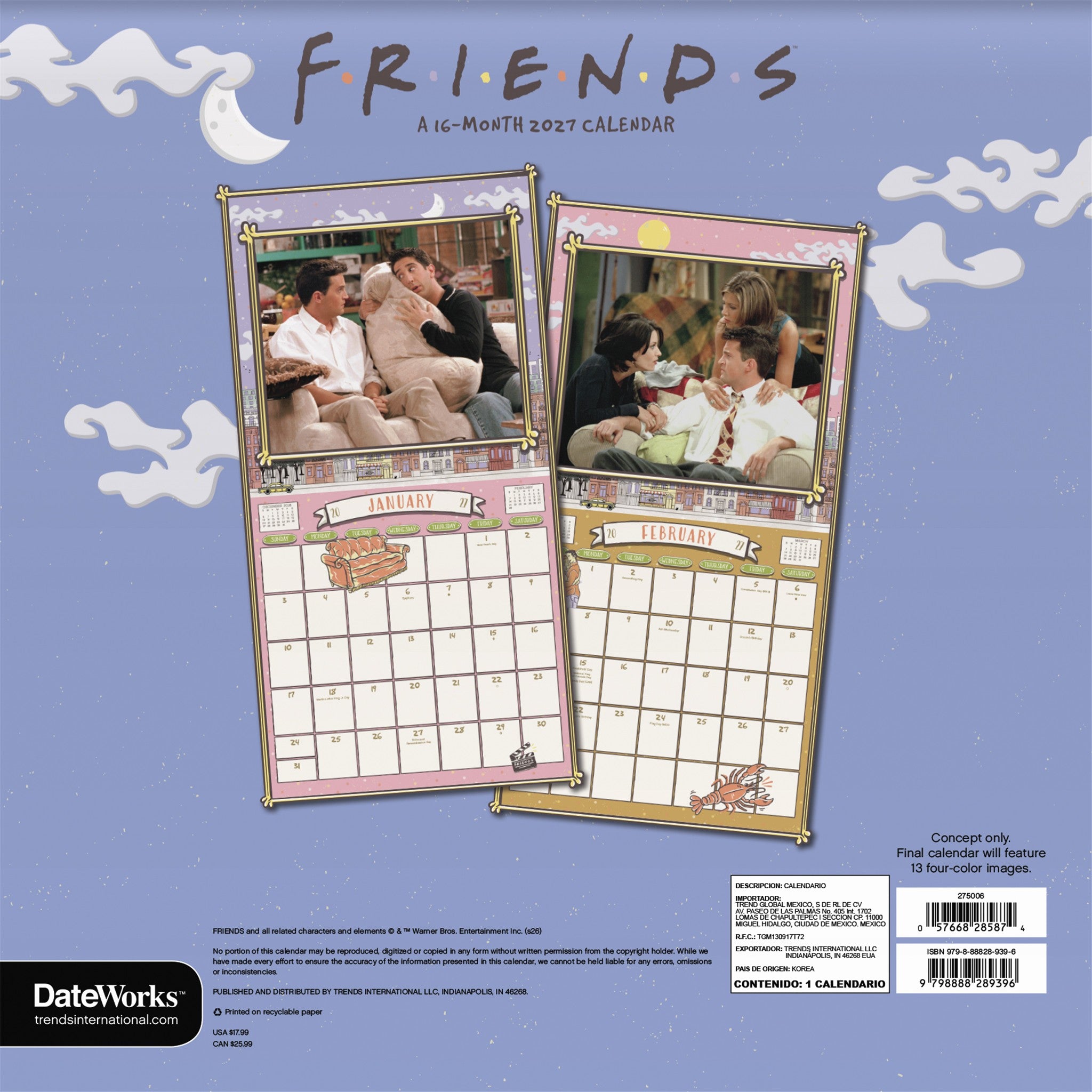 Friends 2027 Wall Calendar