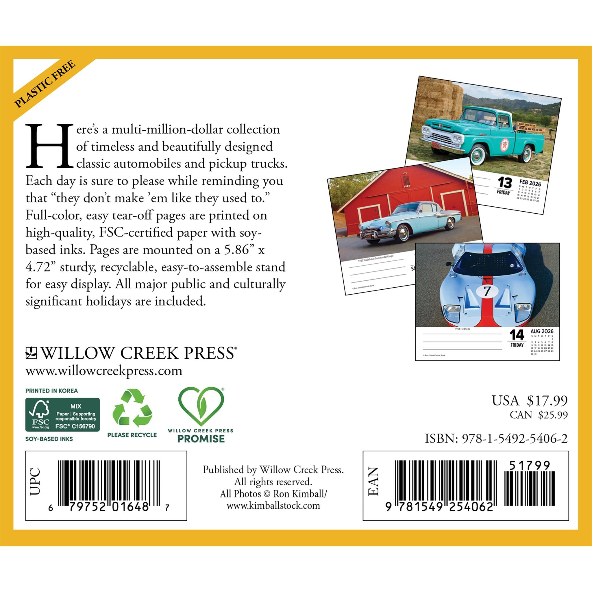 Calendrier en boîte Voitures et camions classiques 2026