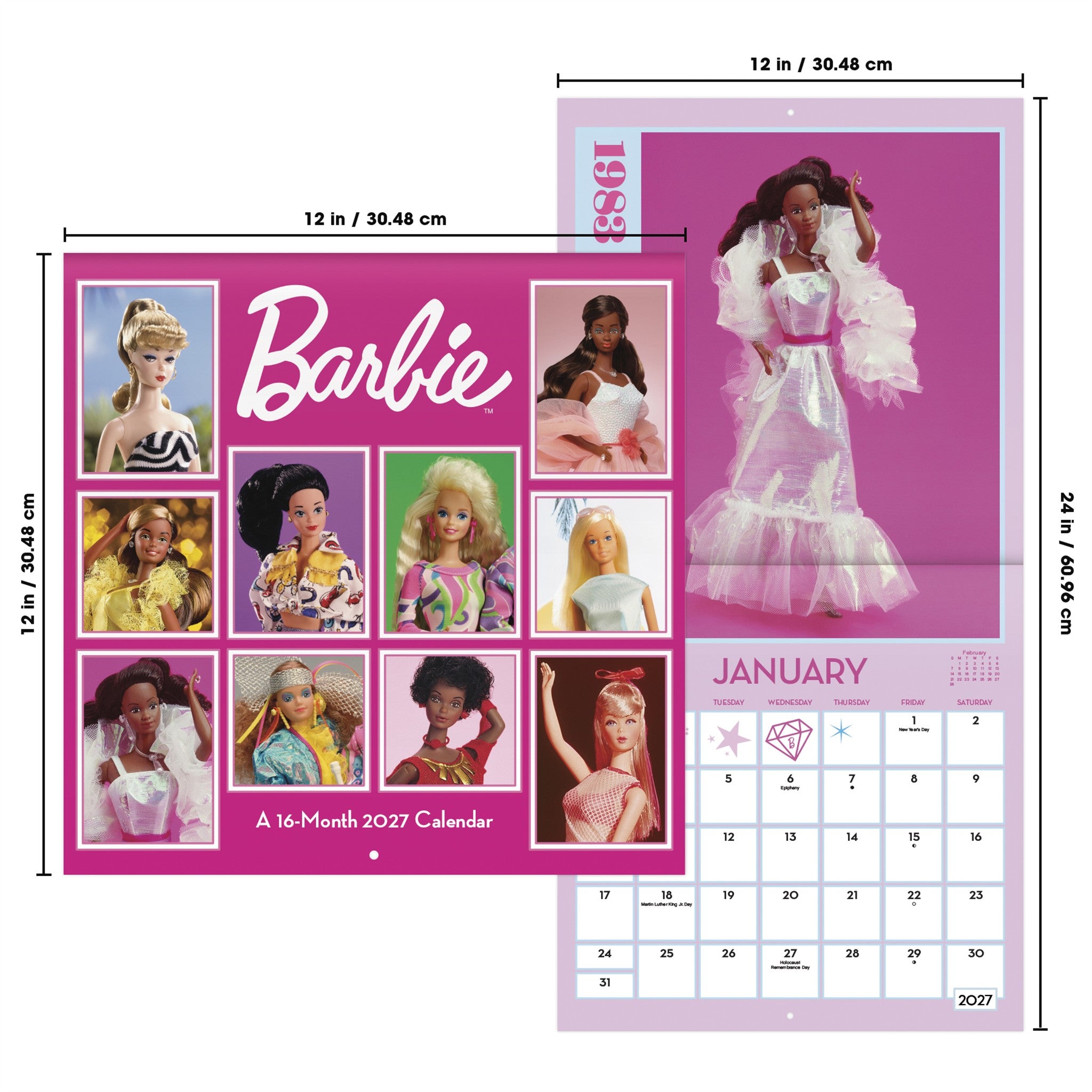 Barbie Vintage Dolls 2027 Wall Calendar