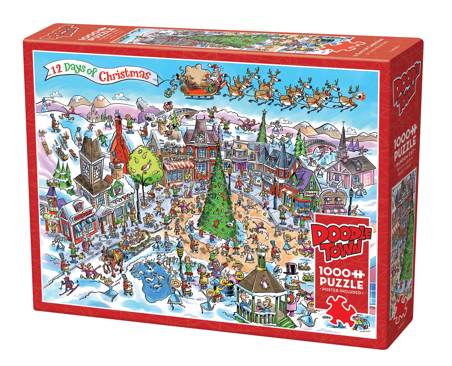 Puzzle DoodleTown 12 jours de Noël 1000 pièces