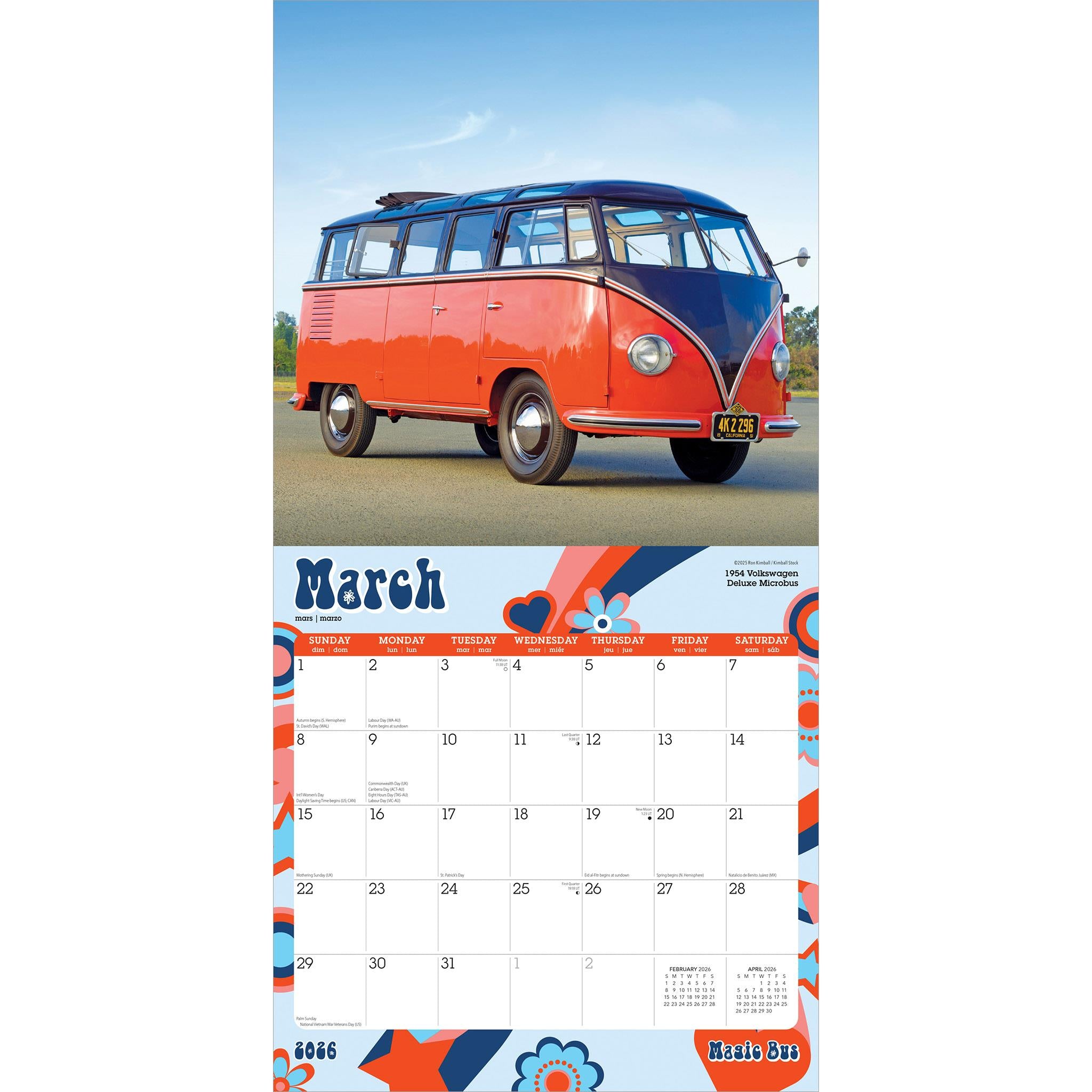 Calendrier mural Magic Bus 2026