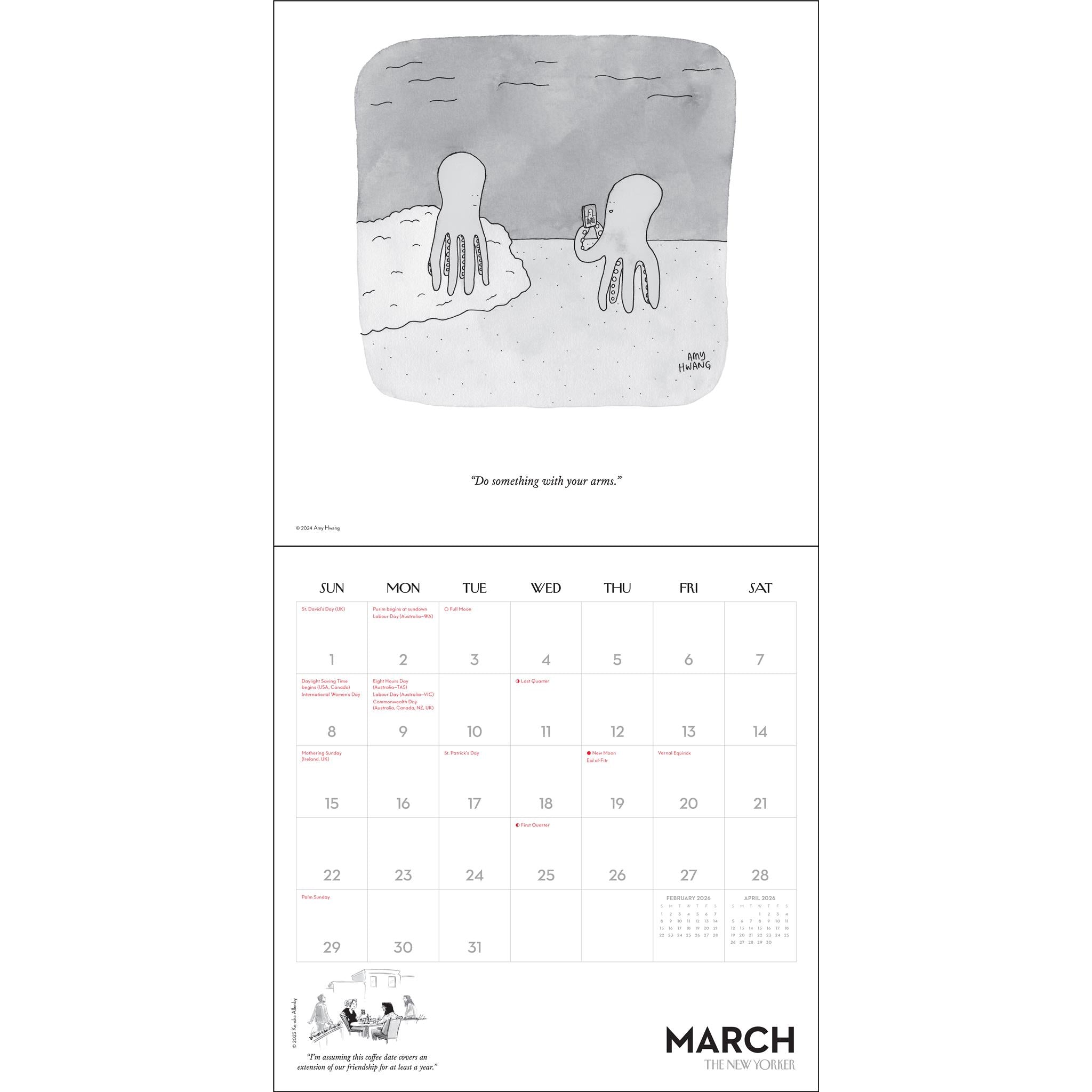 Calendrier mural 2026 des dessins du New Yorker - Disponible uniquement en ligne