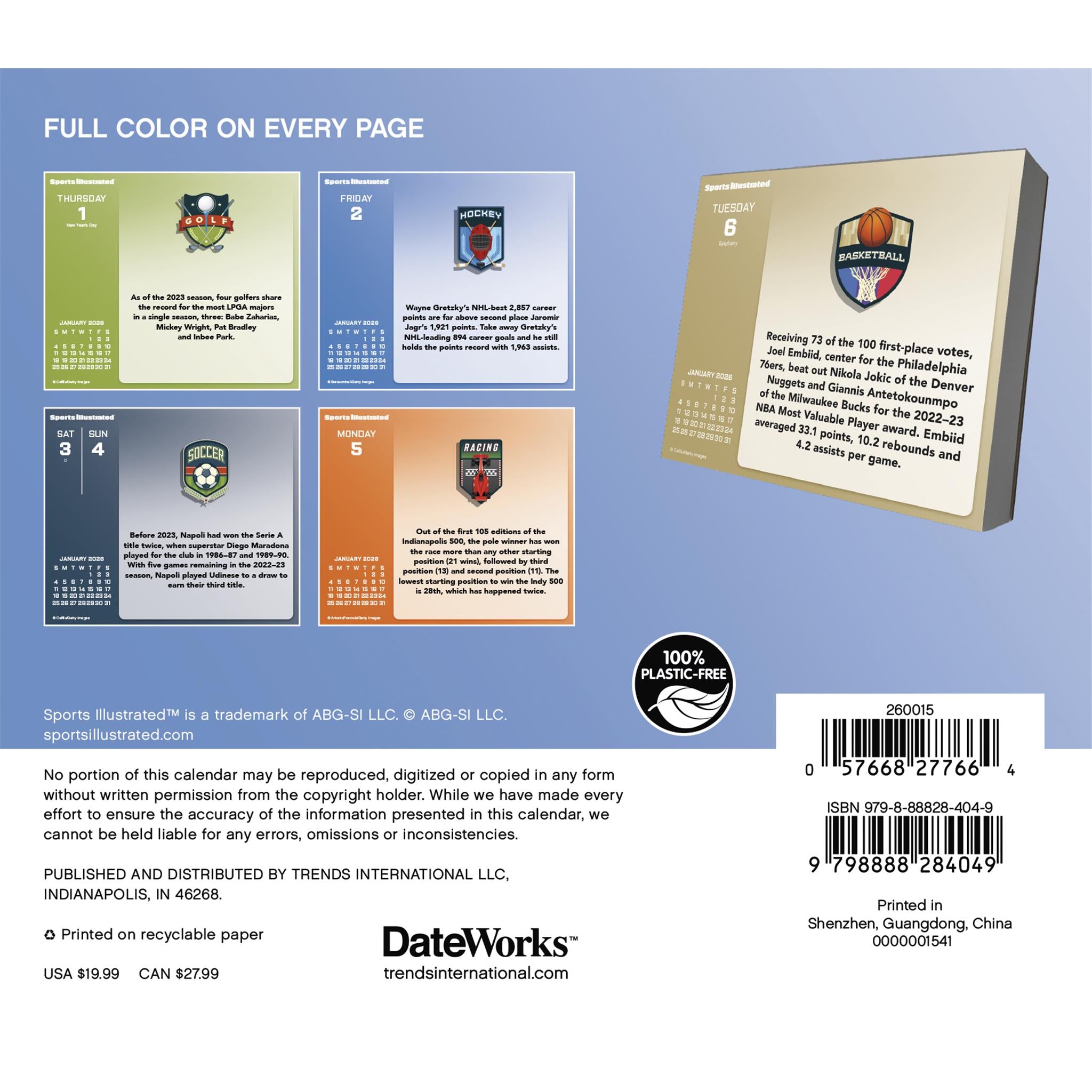 Calendrier Sports Illustrated Sports 2026 (édition en ligne uniquement)