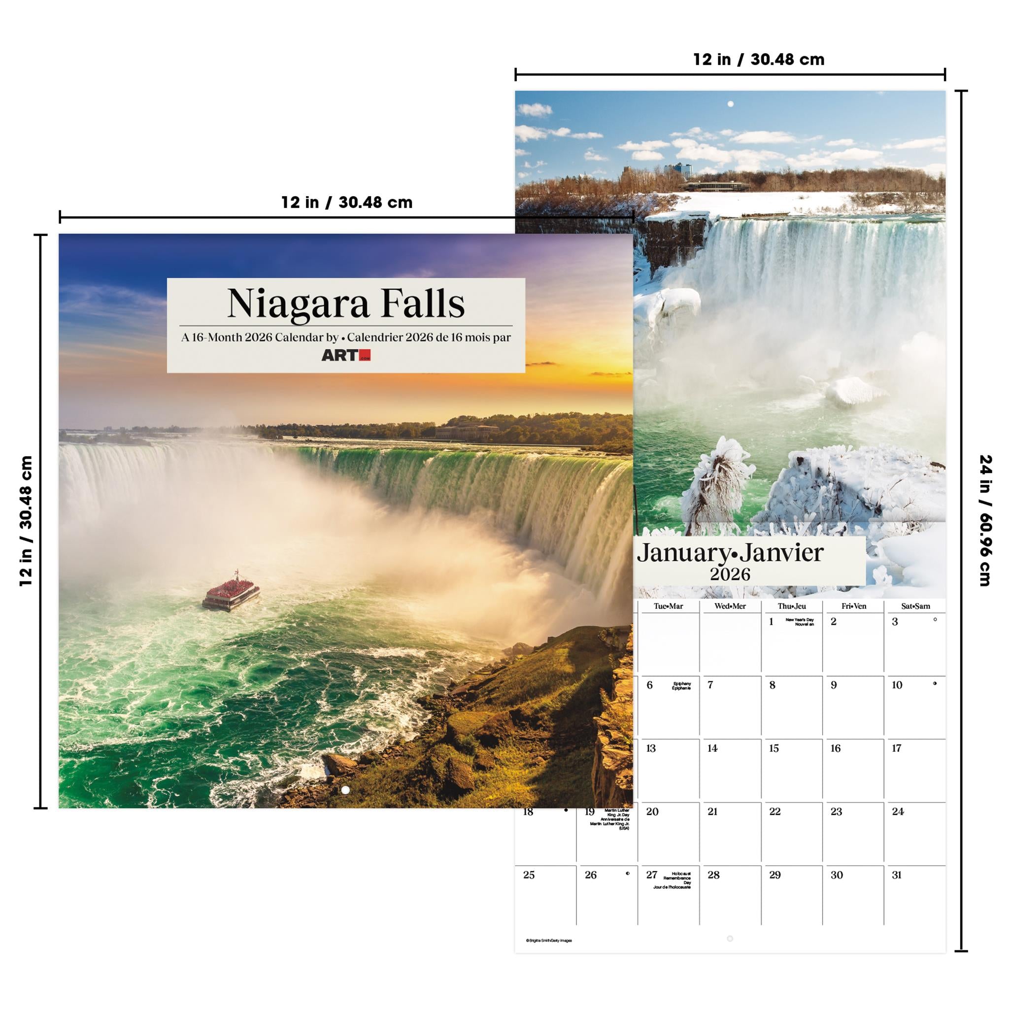 Niagara Falls Bilingual 2026 Wall Calendar