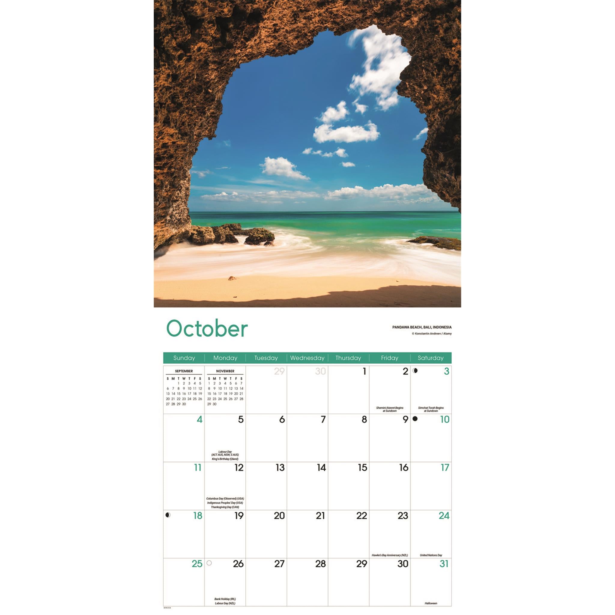Beaches 2026 Wall Calendar
