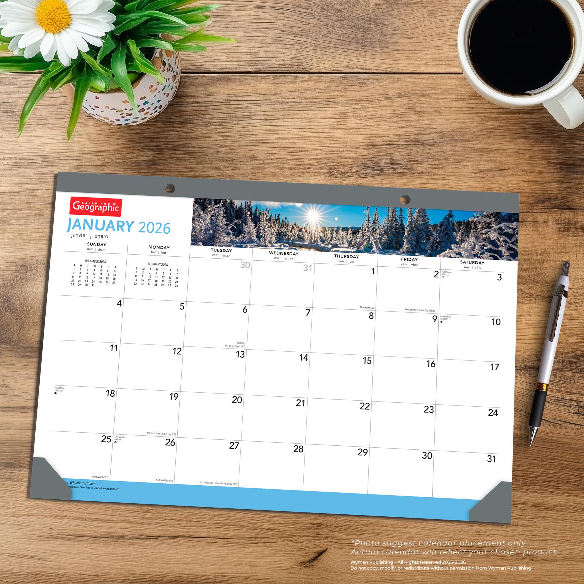 Canadian Geographic 2026 Desk Pad Calendar