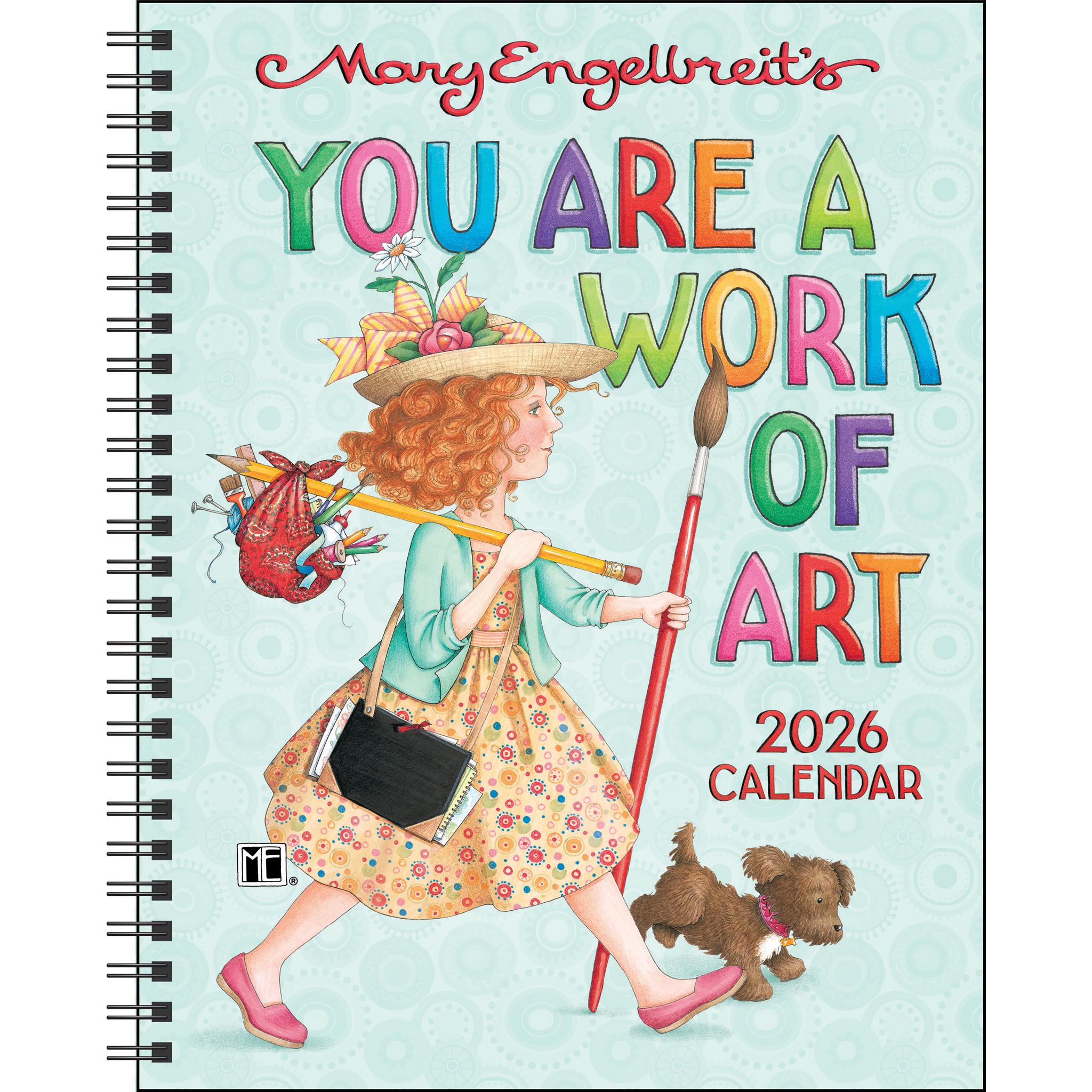 Calendrier des fiançailles 2026 de Mary Engelbreits « You Are A Work Of Art »