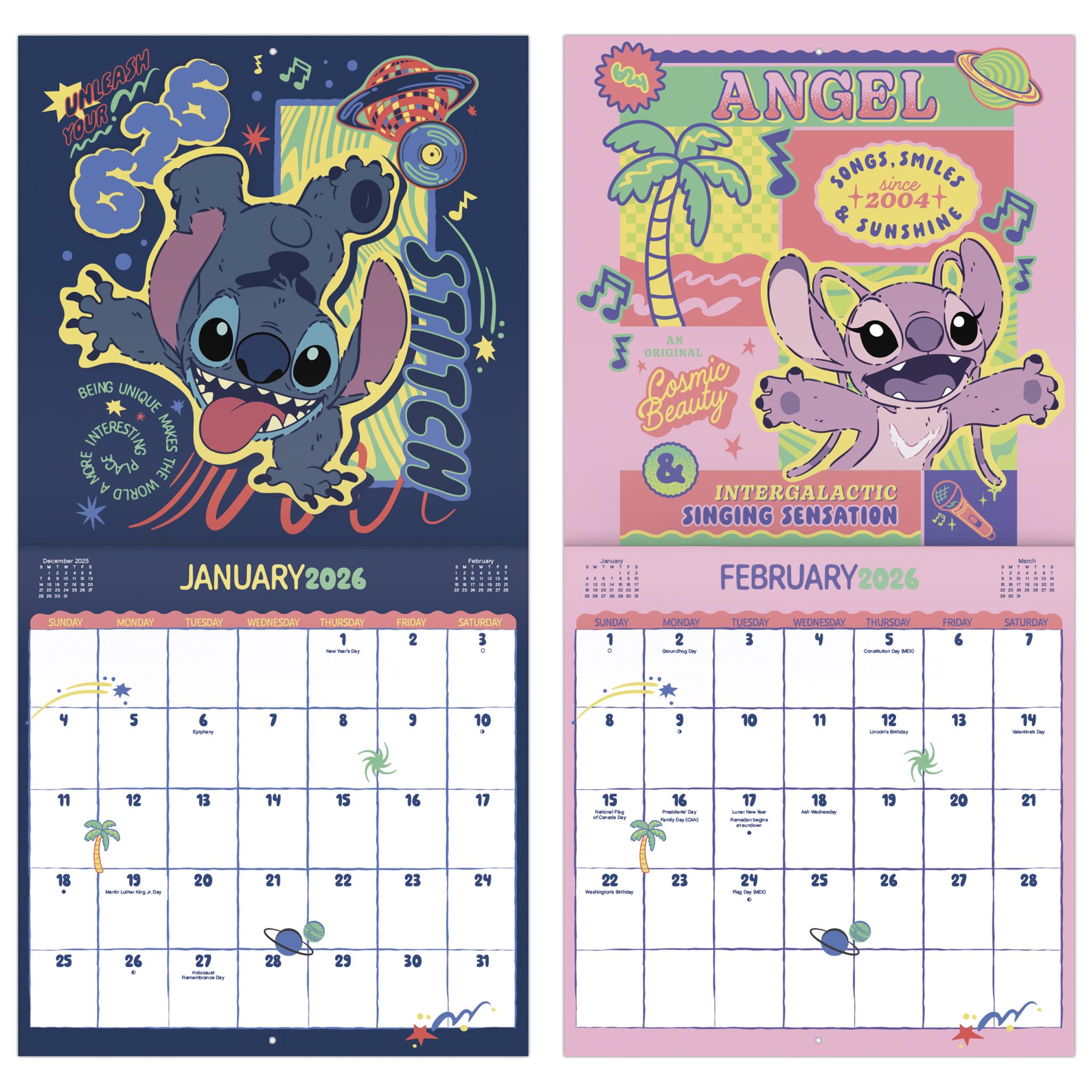 Calendrier mural Stitch 2026